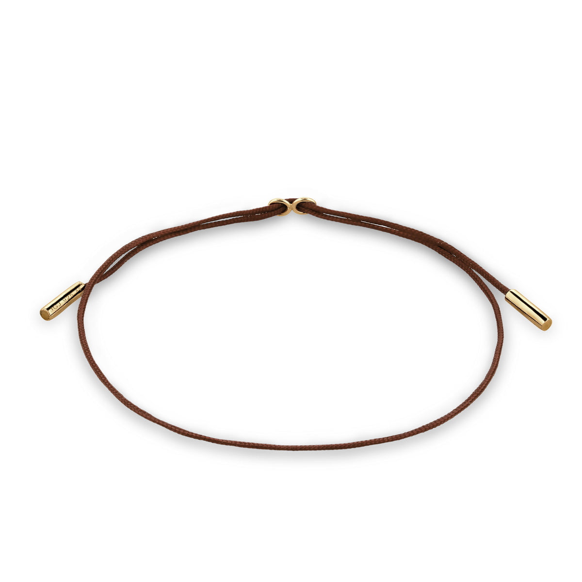 Gold - Elli | Armband |  Nylon (Braun) | 925 Sterling Silber vergoldet