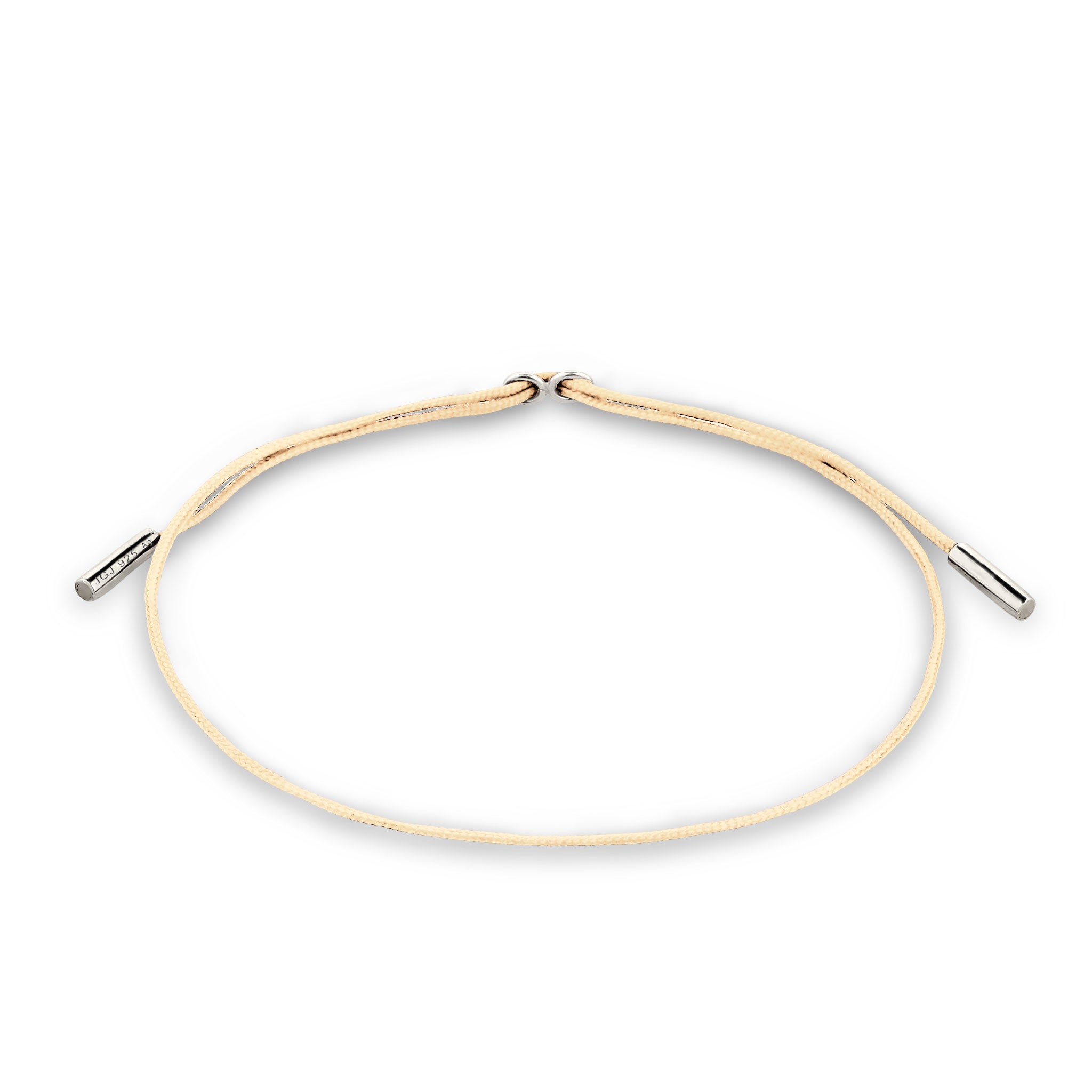 Silber - Elli | Armband | Nylon (Beige) | 925 Sterling Silber