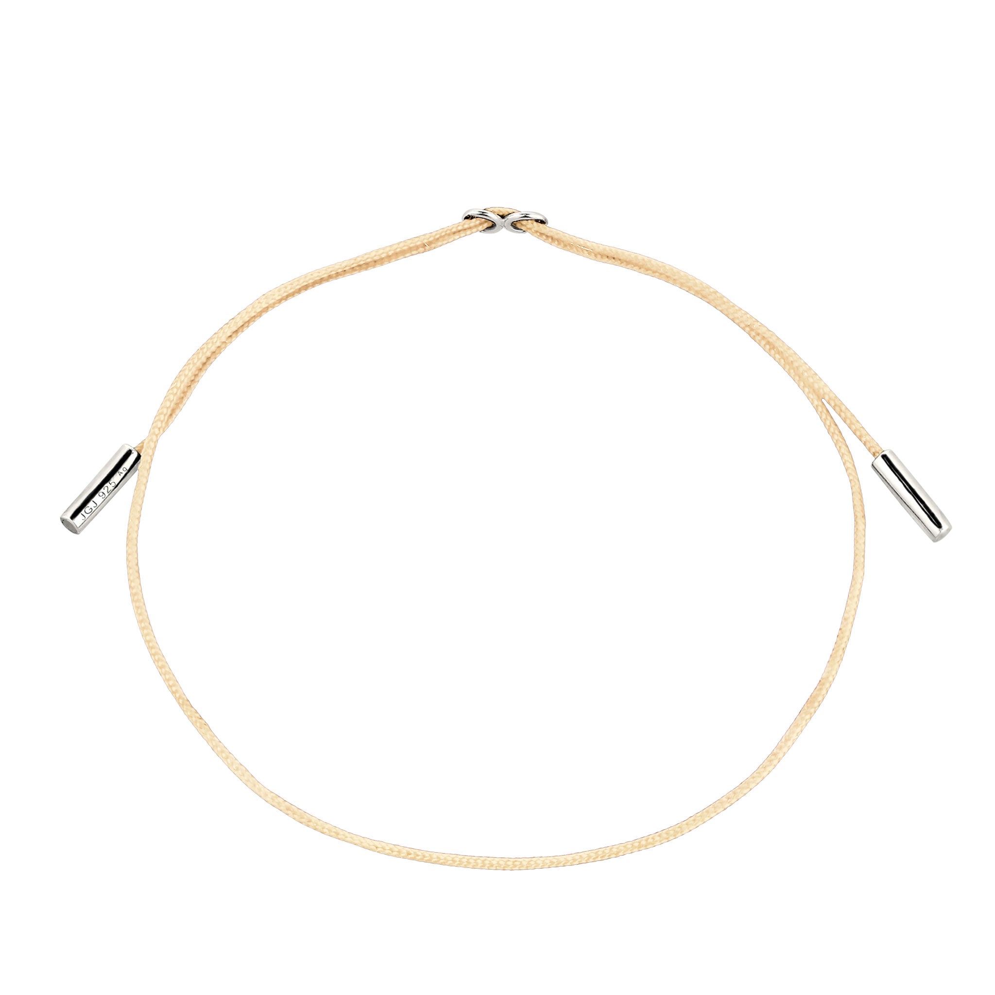 Silber - Elli | Armband | Nylon (Beige) | 925 Sterling Silber