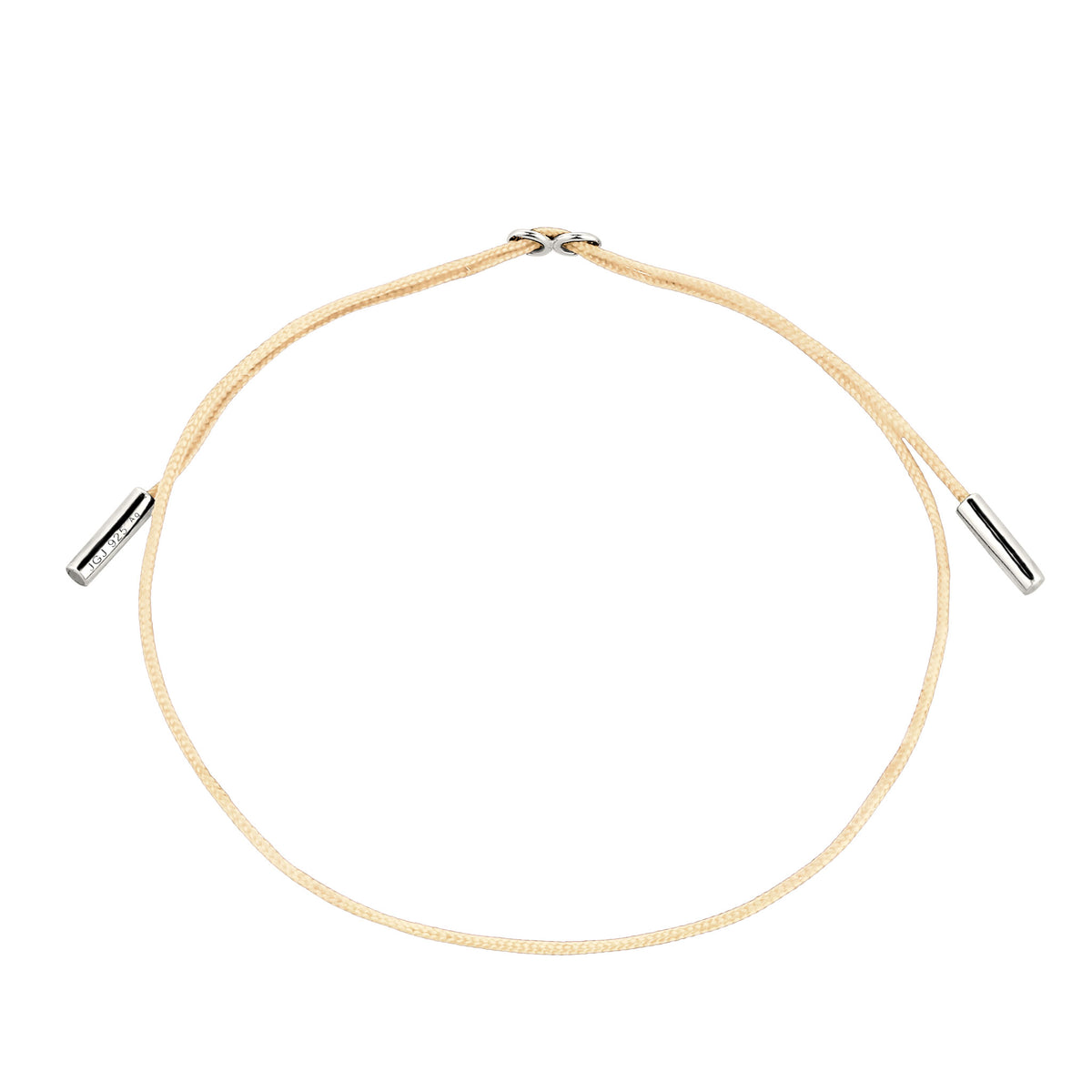 Silber - Elli | Armband | Nylon (Beige) | 925 Sterling Silber