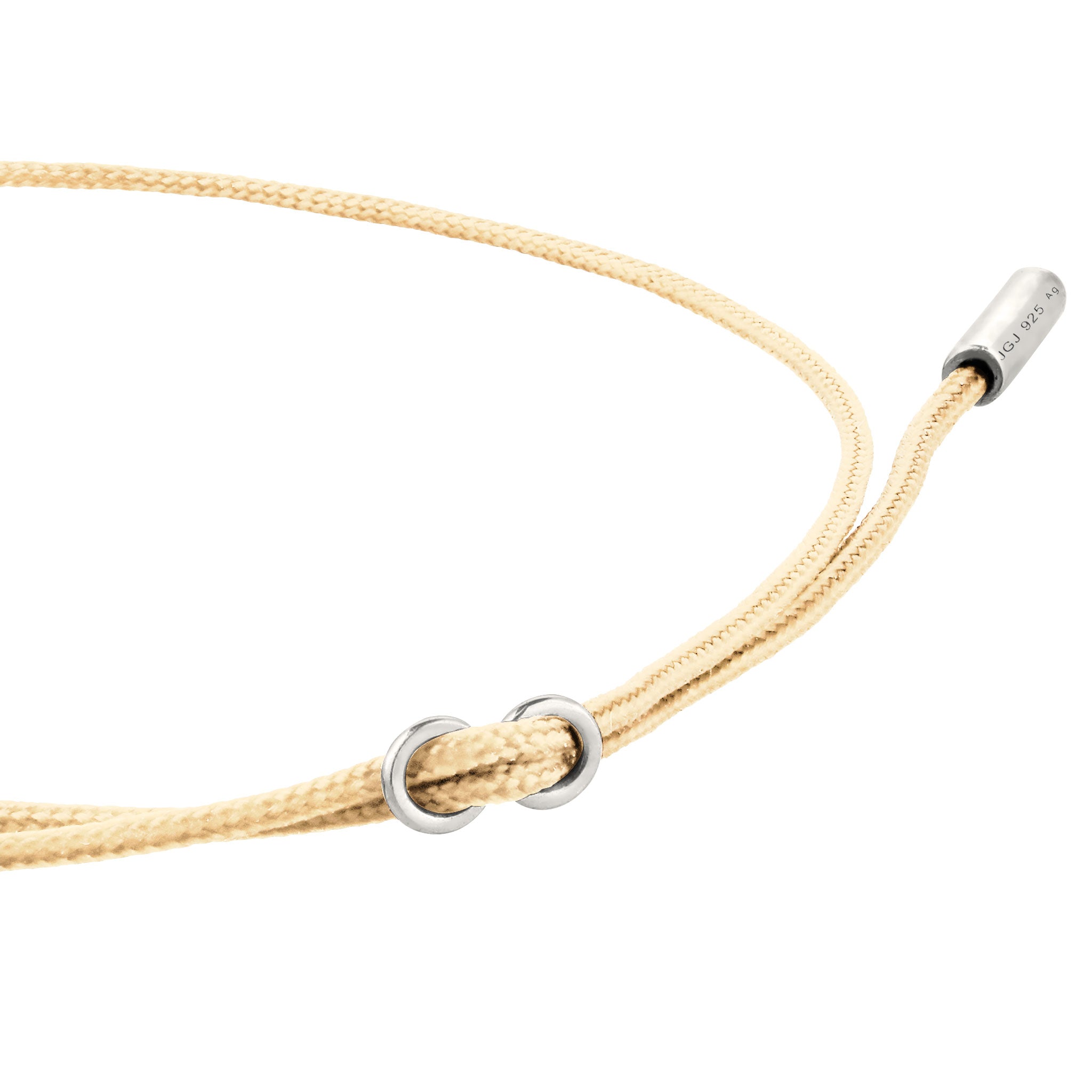 Silber - Elli | Armband | Nylon (Beige) | 925 Sterling Silber