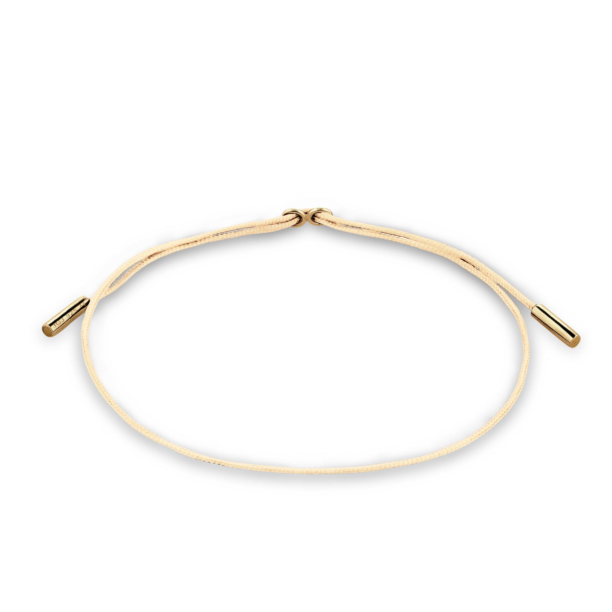 Gold - Elli | Armband |  Nylon (Beige) | 925 Sterling Silber vergoldet