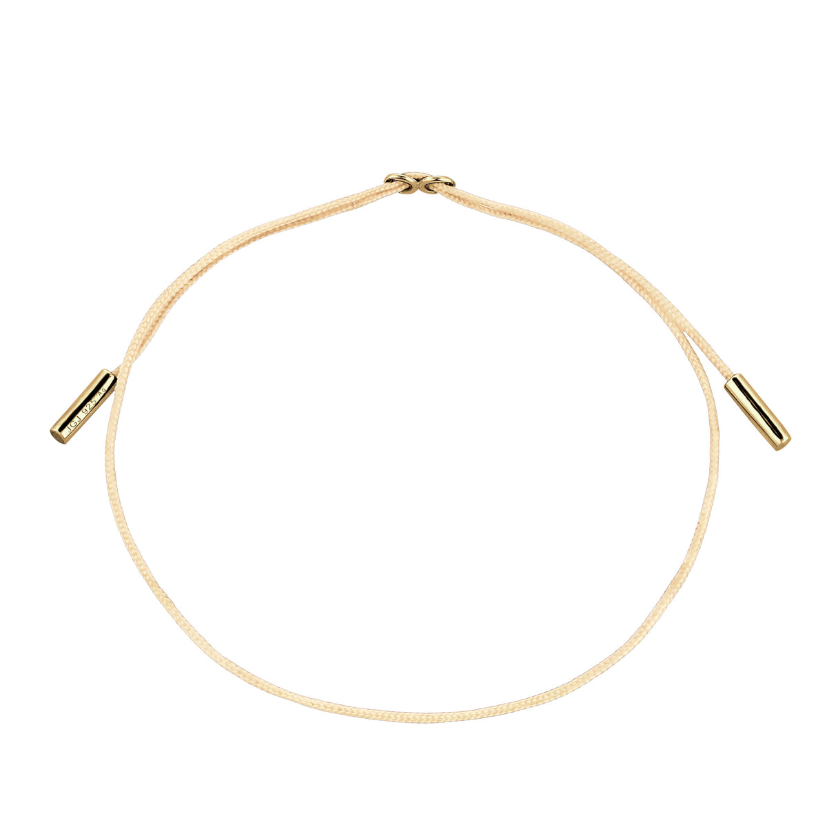 Gold - Elli | Armband |  Nylon (Beige) | 925 Sterling Silber vergoldet