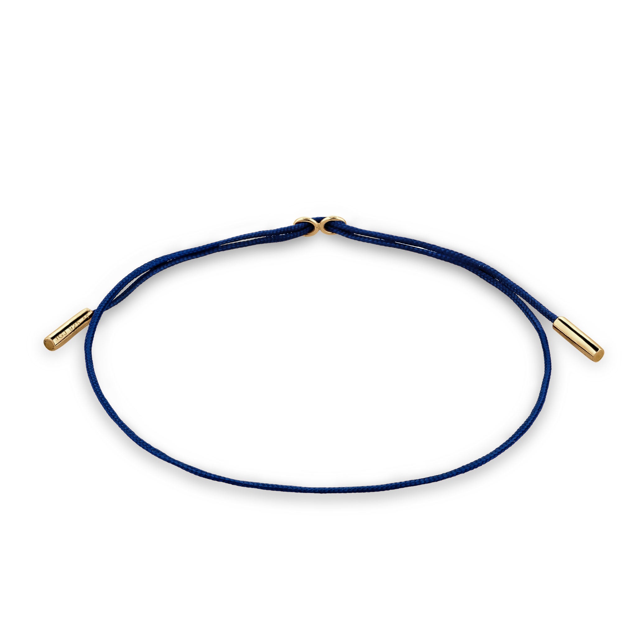 Gold - Elli | Armband ohne Stein | Nylonkette | 925 Sterling Silber vergoldet