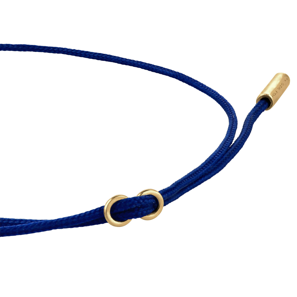 Gold - Elli | Armband ohne Stein | Nylonkette | 925 Sterling Silber vergoldet