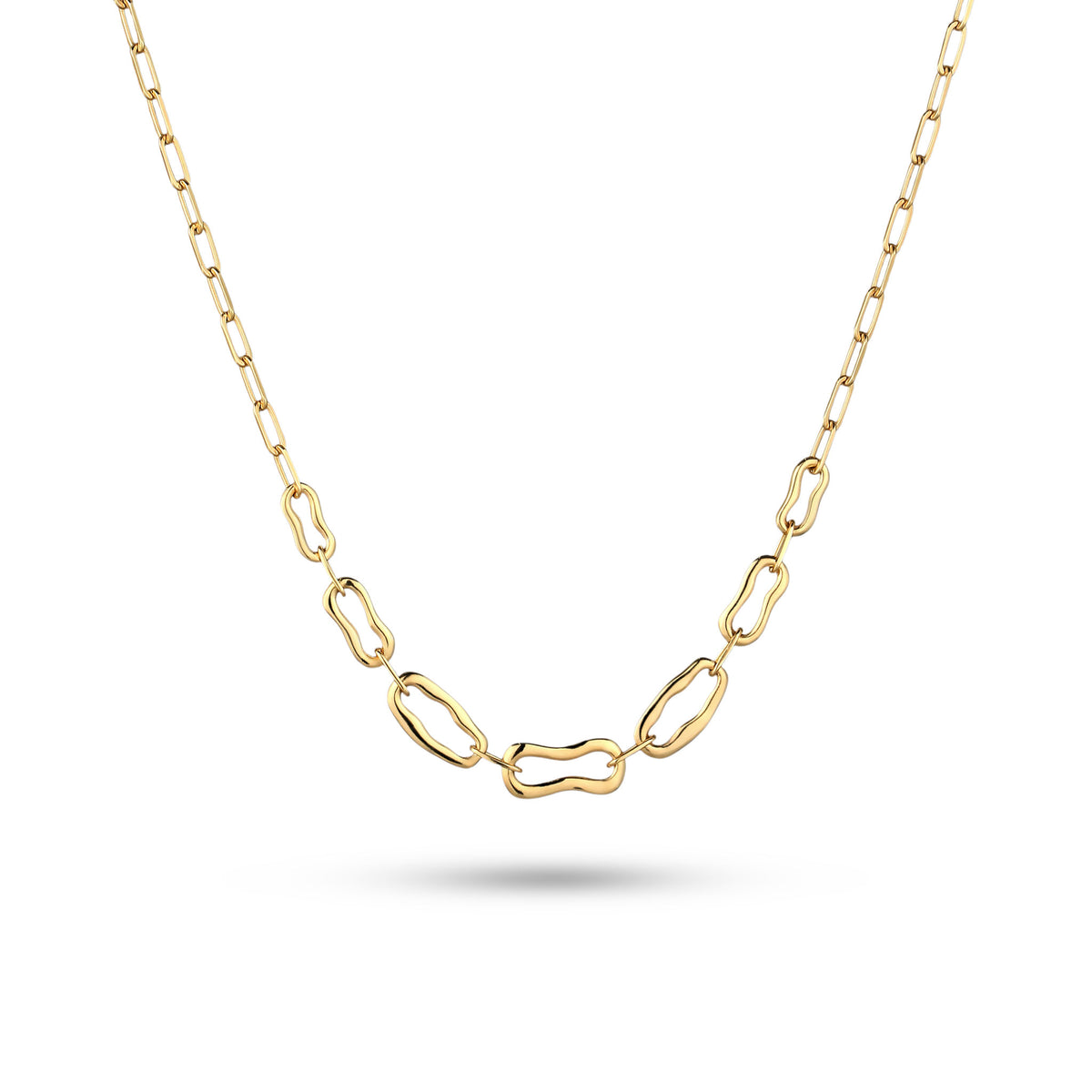 Gold - Elli | Halskette Gliederkette Oval Chain | 925 Sterling Silber vergoldet