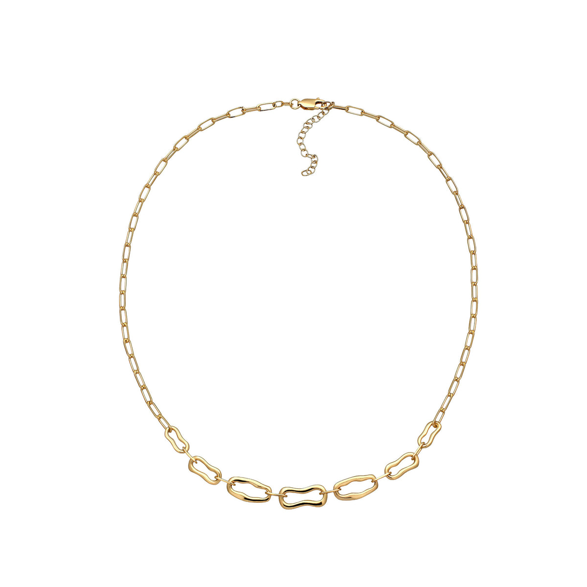 Gold - Elli | Halskette Gliederkette Oval Chain | 925 Sterling Silber vergoldet
