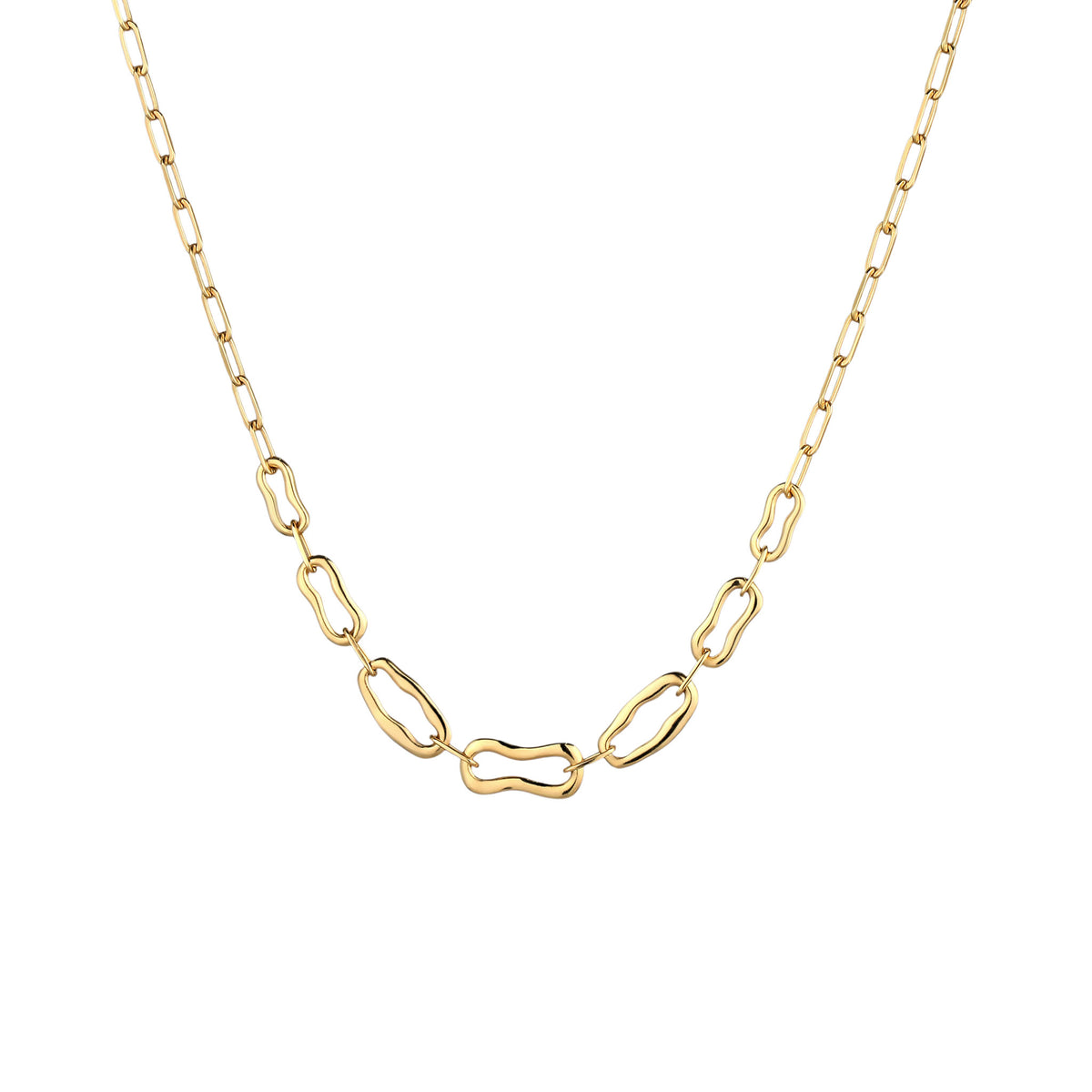 Gold - Elli | Halskette Gliederkette Oval Chain | 925 Sterling Silber vergoldet