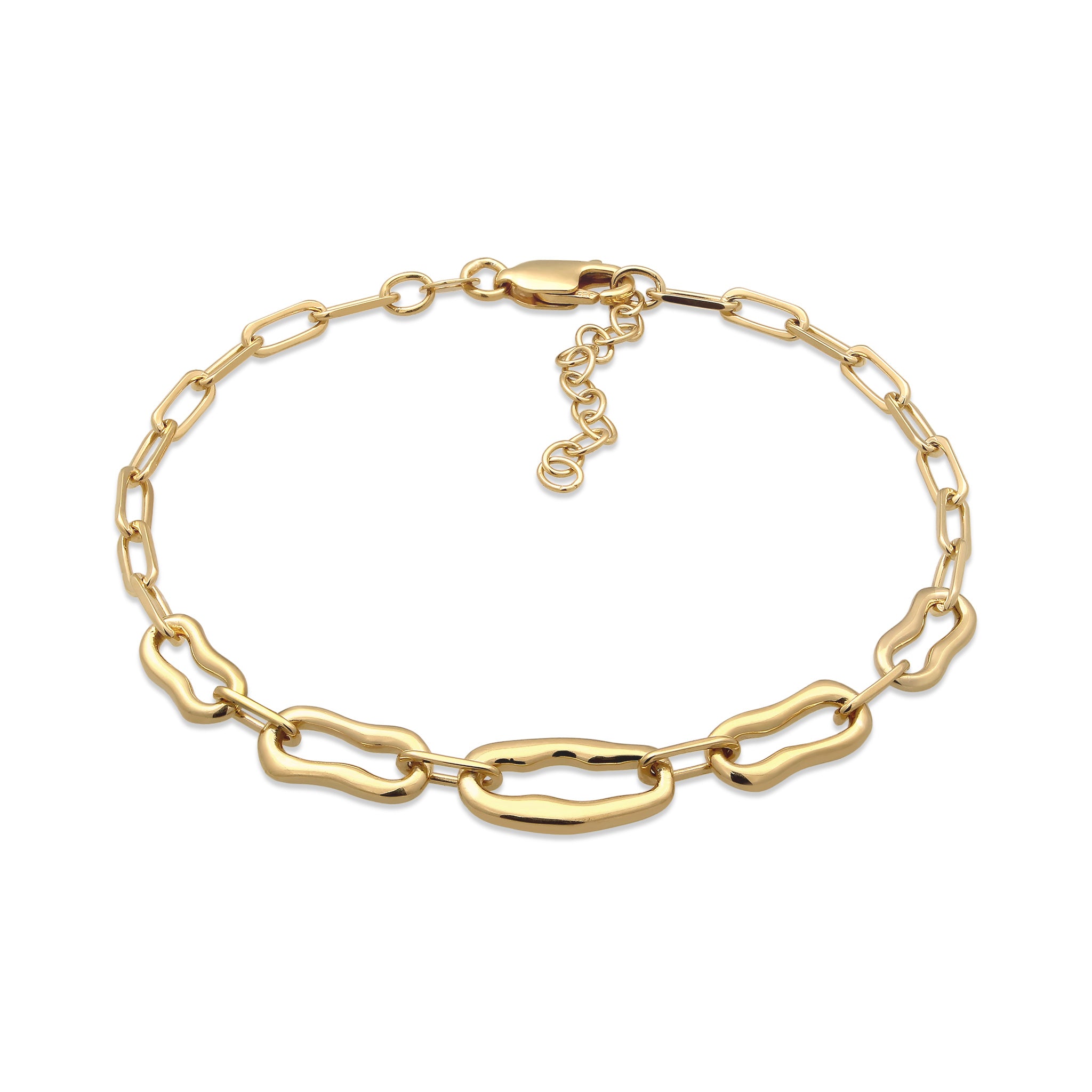 Gold - Elli | Gliederarmband | 925 Sterling Silber vergoldet