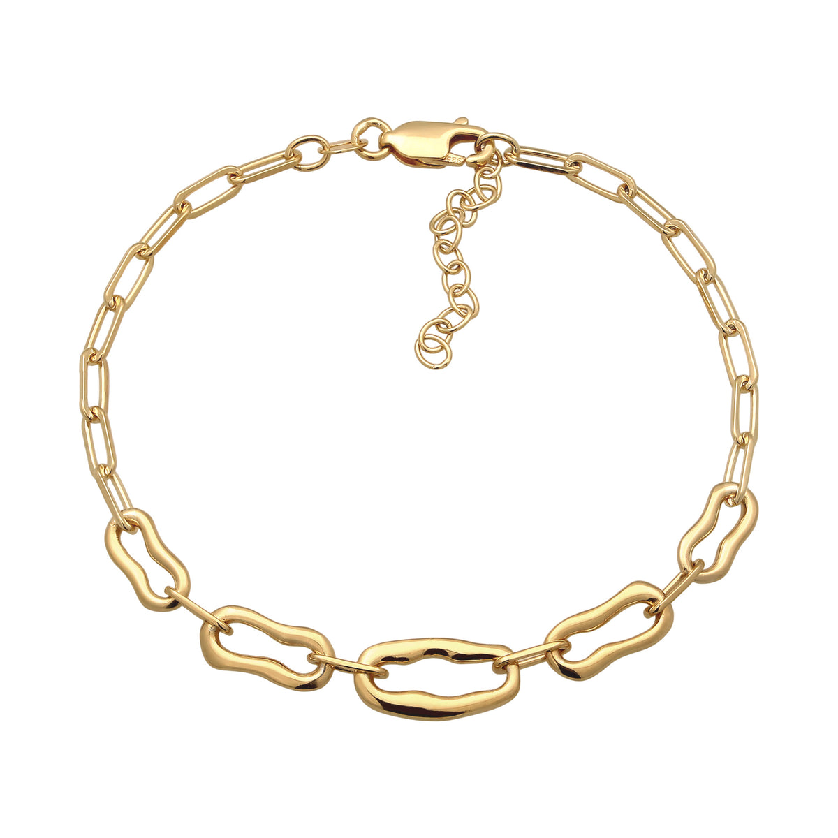 Gold - Elli | Gliederarmband | 925 Sterling Silber vergoldet