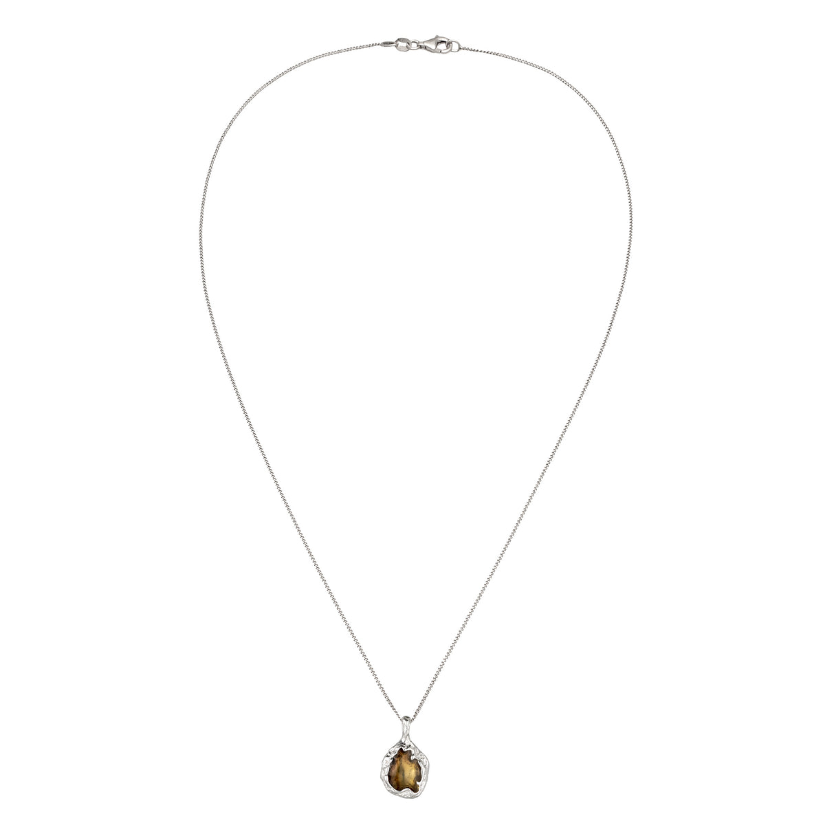 Silber - Elli | Halskette Lava | Emaille (Schwarz, Gelb) | 925 Sterling Silber
