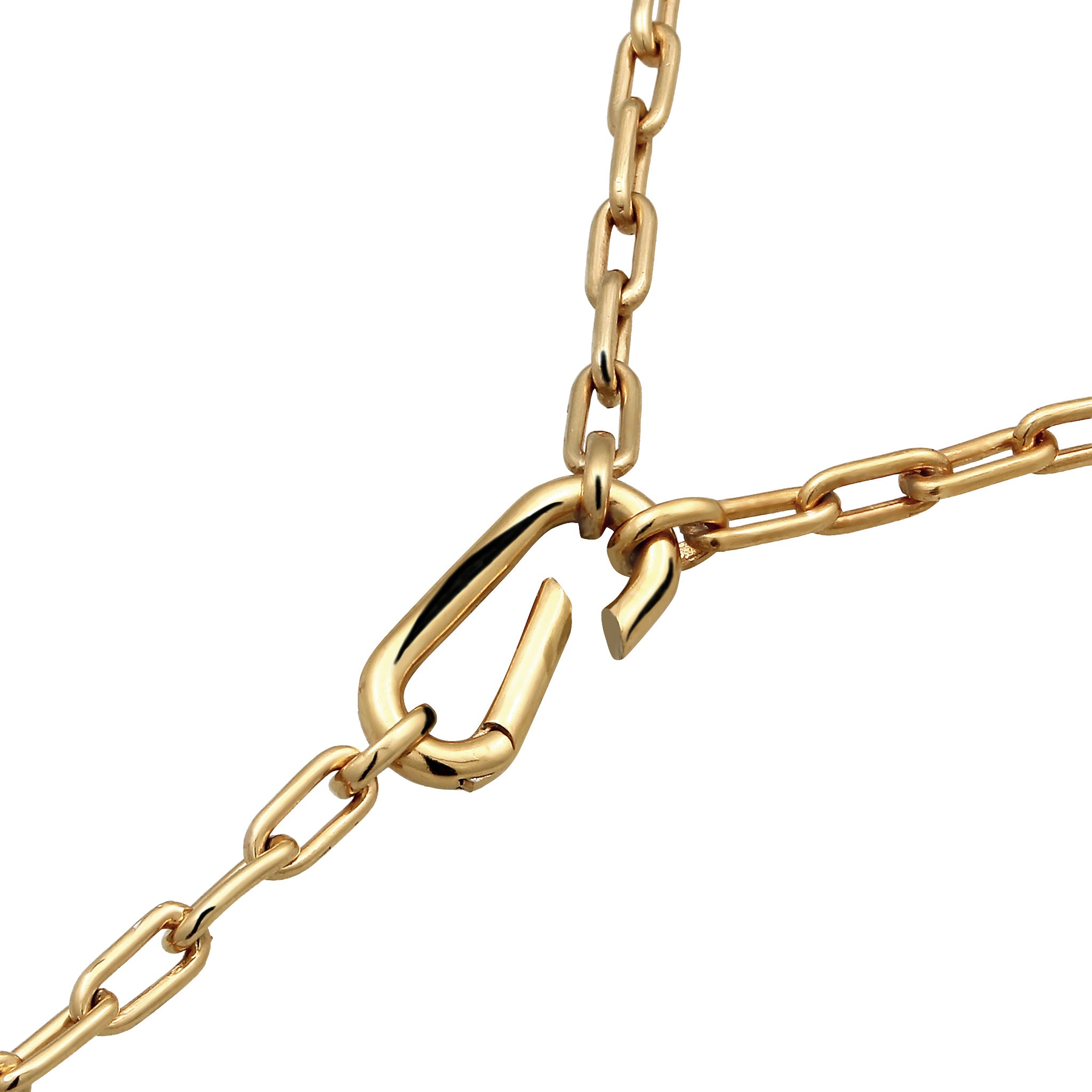 Gold - Elli | Gliederkette Y | 925 Sterling Silber vergoldet