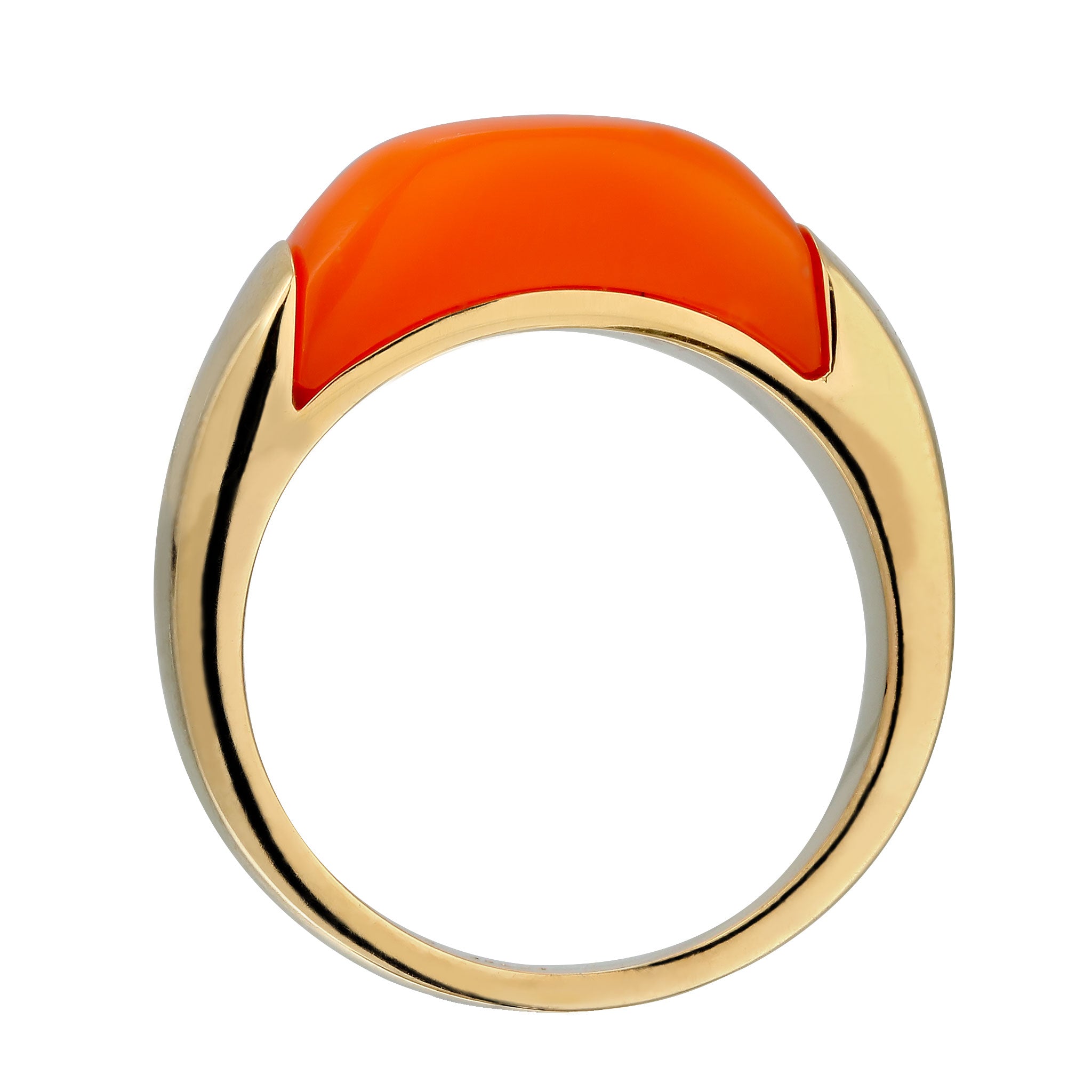Gold - Elli | Signetring Rechteck | 925 Sterling Silber vergoldet