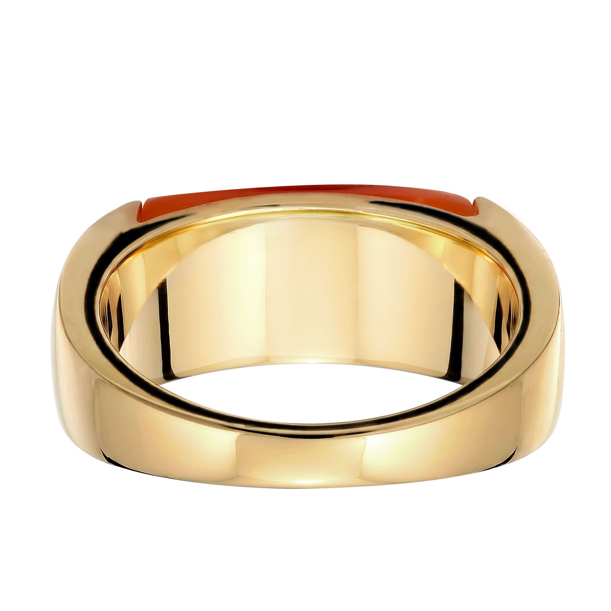 Gold - Elli | Signetring Rechteck | 925 Sterling Silber vergoldet