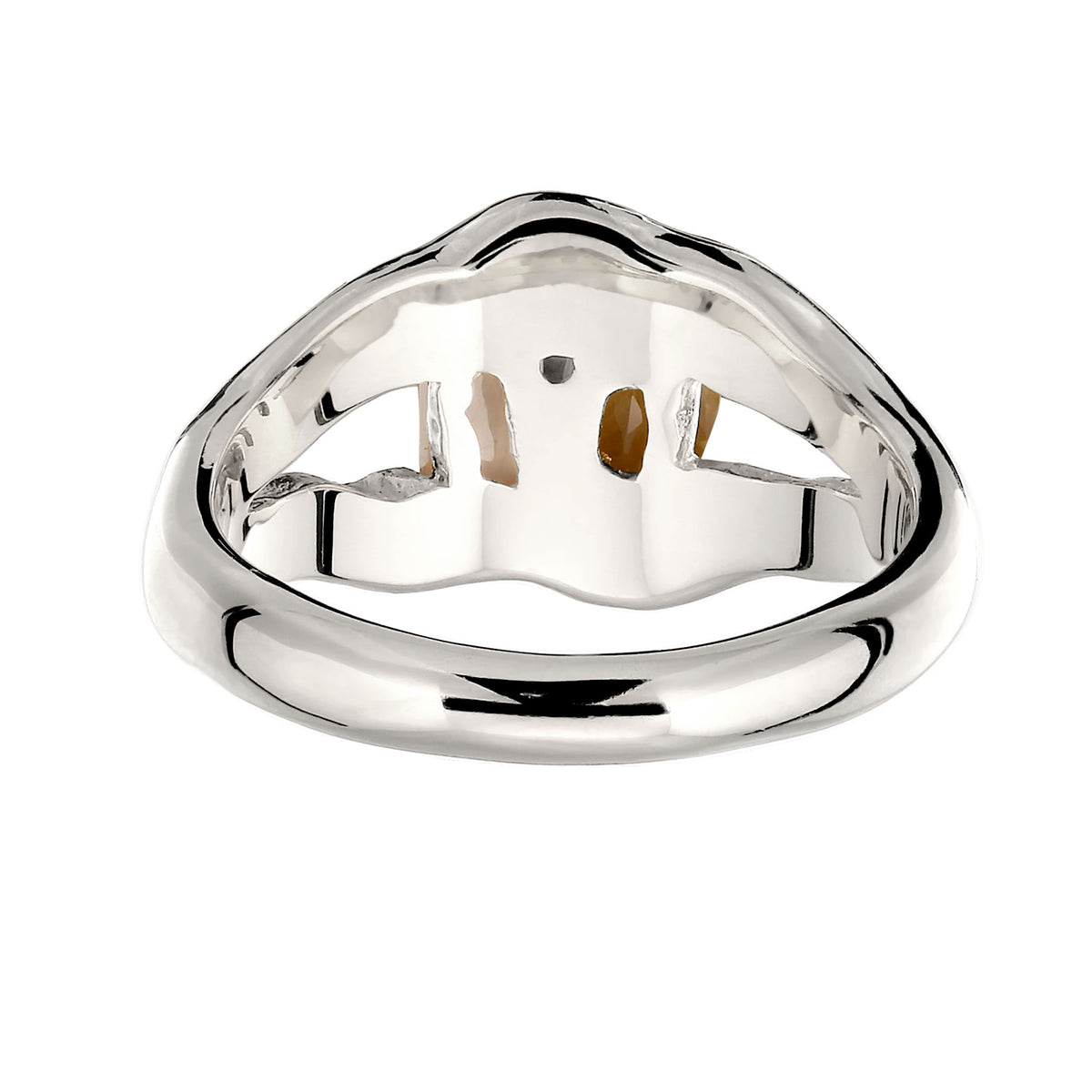 Silber - Elli | Ring Melted | Quarz (Rosa) & Citrin (Gelb) | 925 Sterling Silber