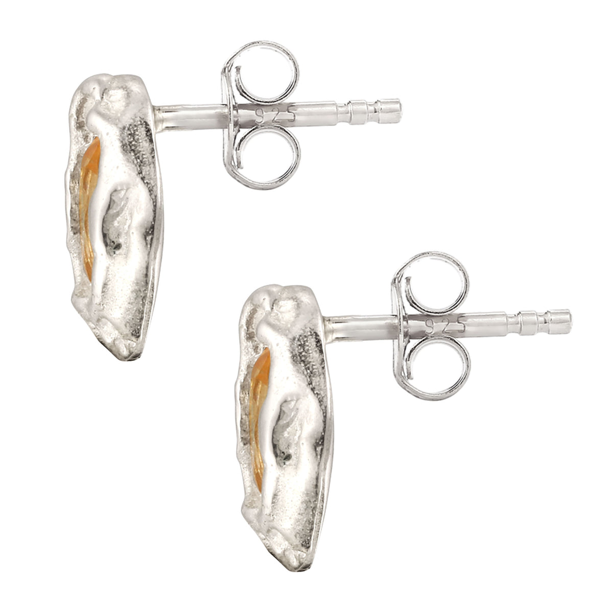 Silber - Elli | Ohrstecker mit Citrin (Gelb) | 925 Sterling Silber
