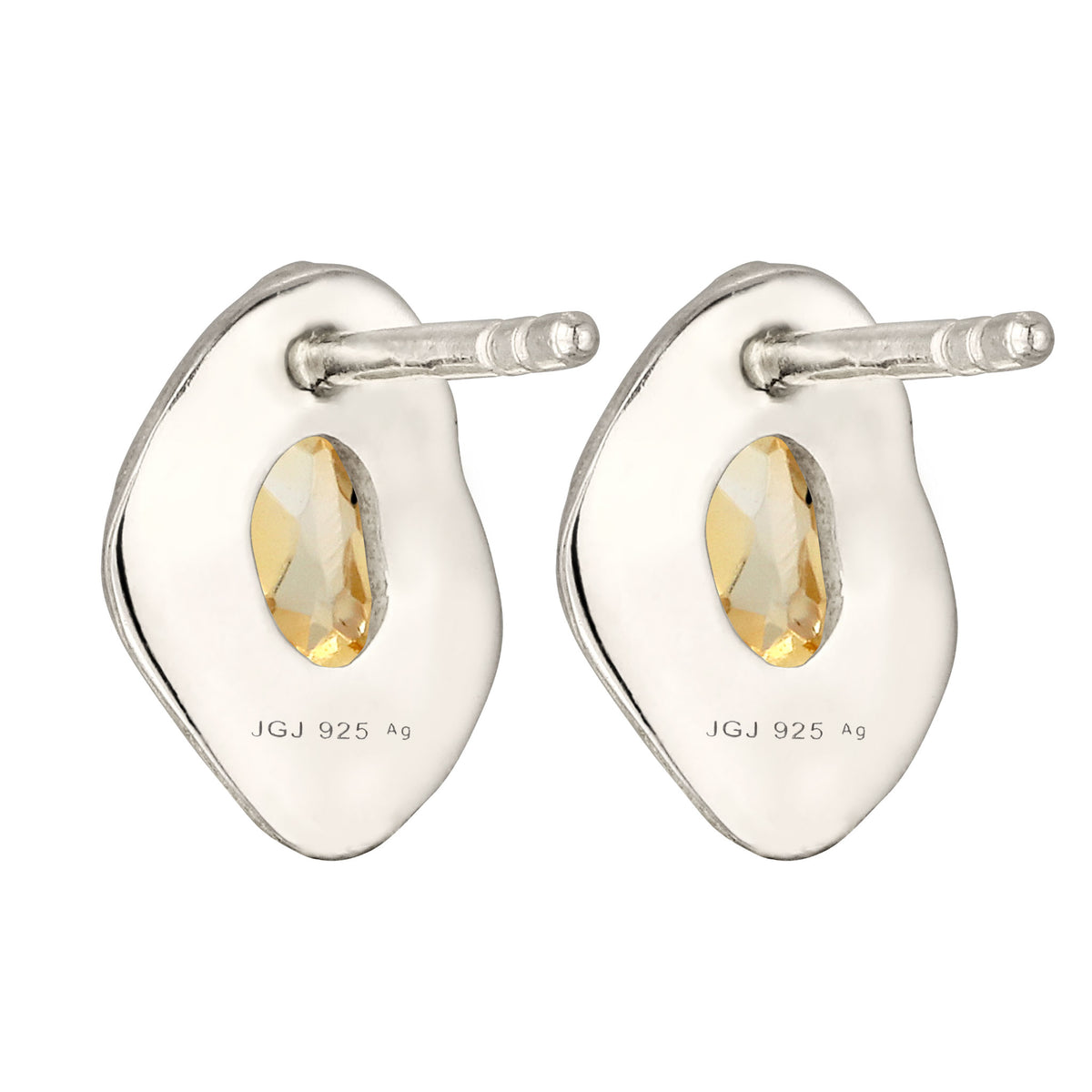 Silber - Elli | Ohrstecker mit Citrin (Gelb) | 925 Sterling Silber