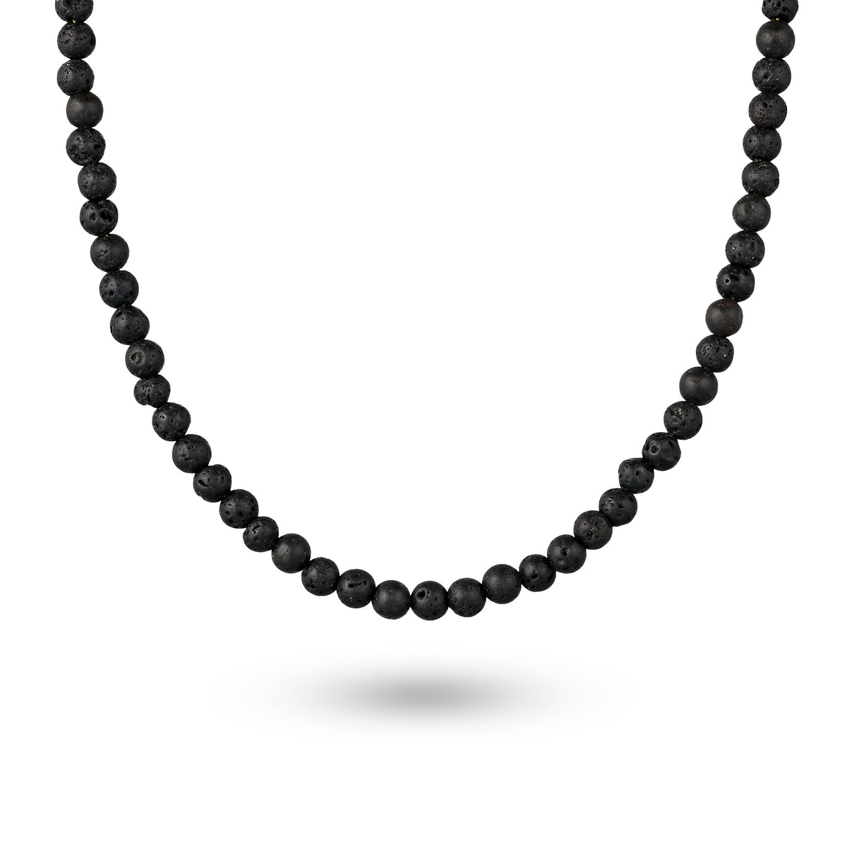 Silber - Elli | Halskette mit Perlen | Lava Schwarz  925 Sterling Silber
