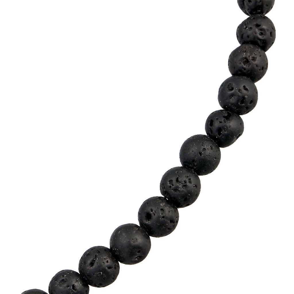 Silber - Elli | Halskette mit Perlen | Lava Schwarz  925 Sterling Silber