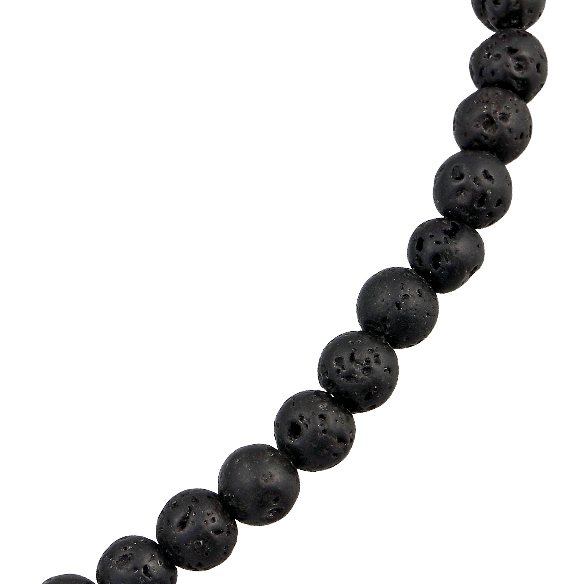 Gold - Elli | Halskette mit Perlen | Lava Schwarz| 925 Sterling Silber vergoldet