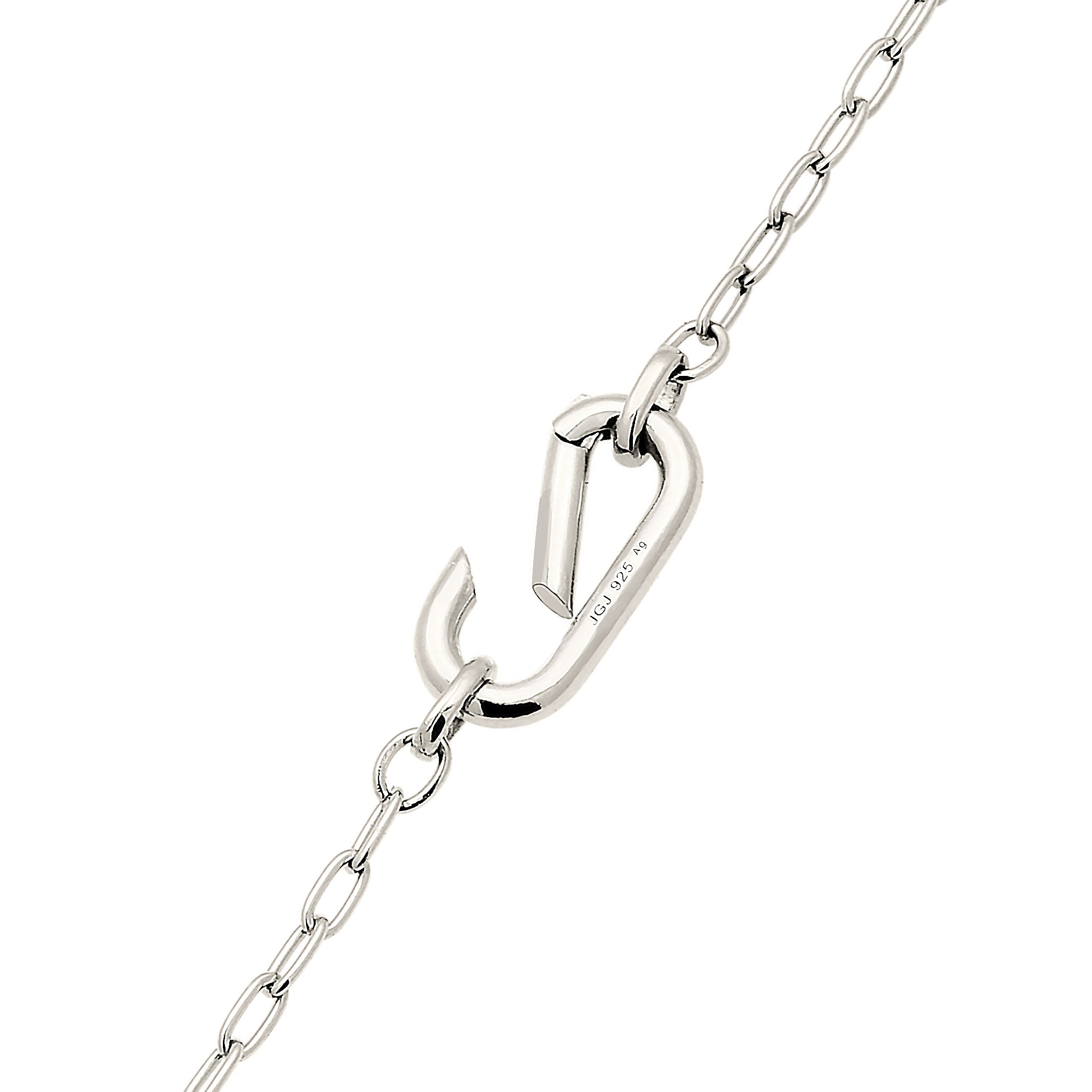 Silber - Elli | Halskette | Karabiner-Charm Kette | 925 Sterling Silber