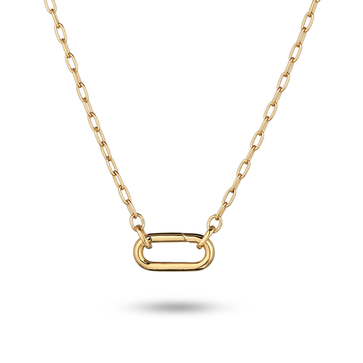 Gold - Elli | Halskette | Karabiner-Charm Kette | 925 Sterling Silber vergoldet