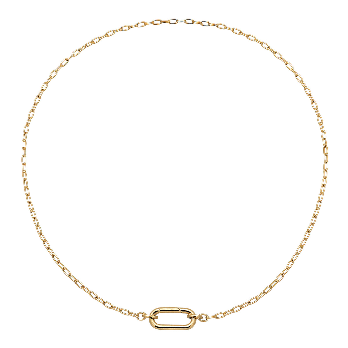 Gold - Elli | Halskette | Karabiner-Charm Kette | 925 Sterling Silber vergoldet
