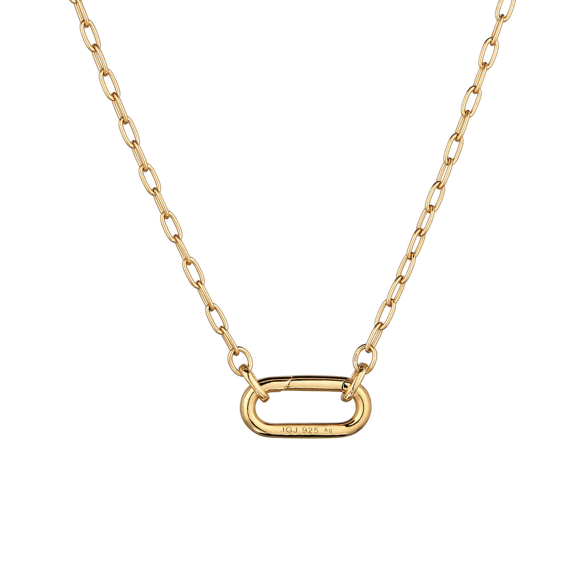 Gold - Elli | Halskette | Karabiner-Charm Kette | 925 Sterling Silber vergoldet