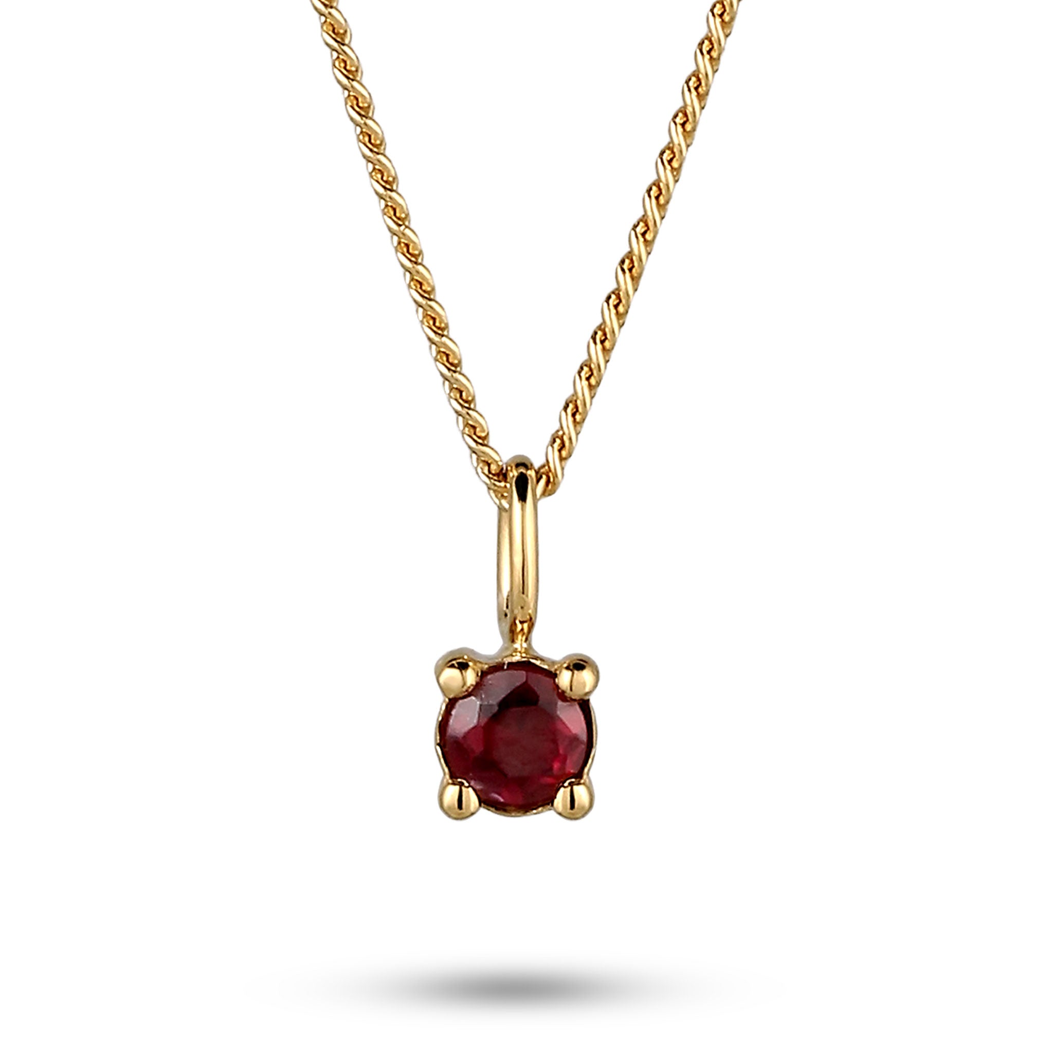 Gold - Elli | Halskette Choker | Granat (Dunkelrot) | 925 Sterling Silber vergoldet