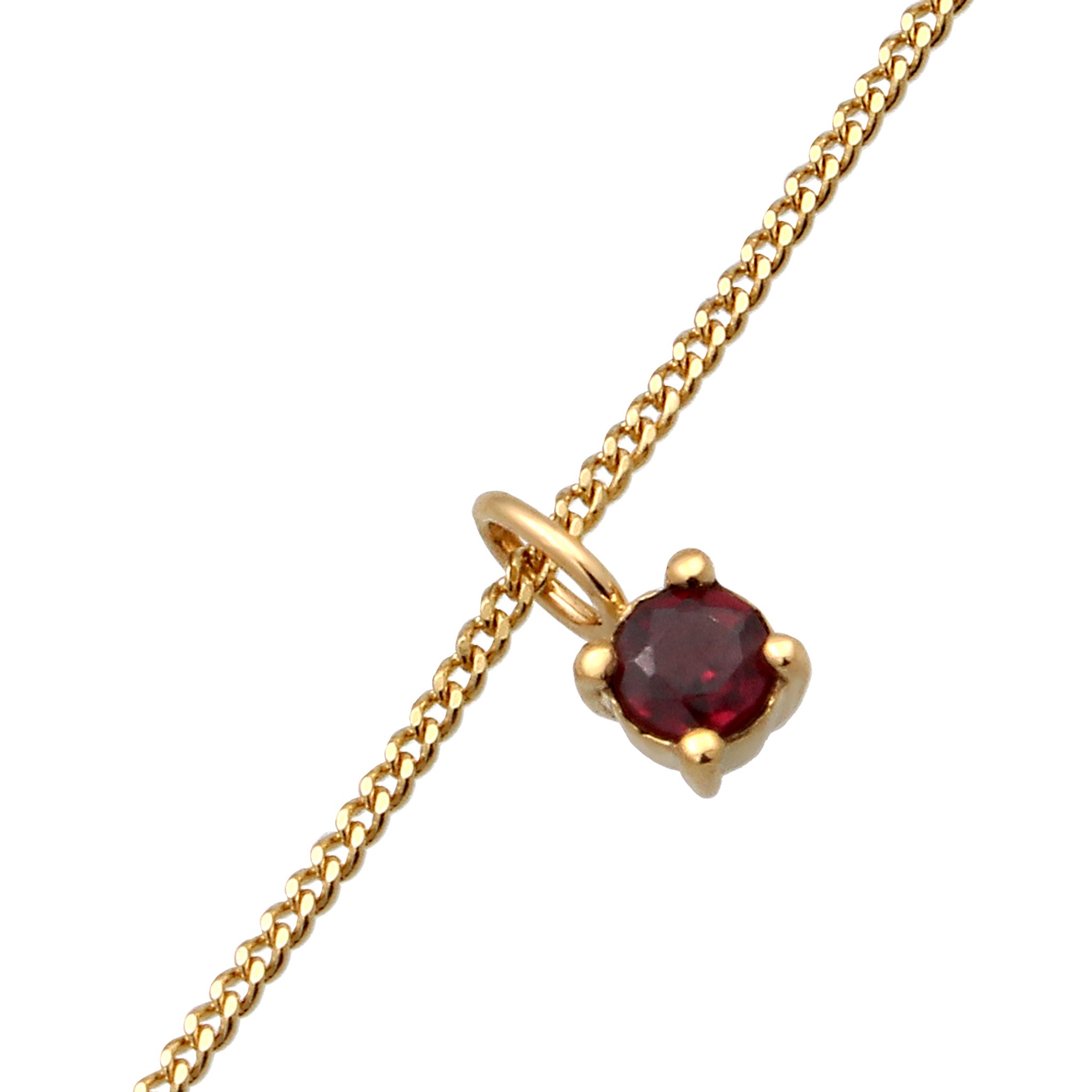 Gold - Elli | Halskette Choker | Granat (Dunkelrot) | 925 Sterling Silber vergoldet