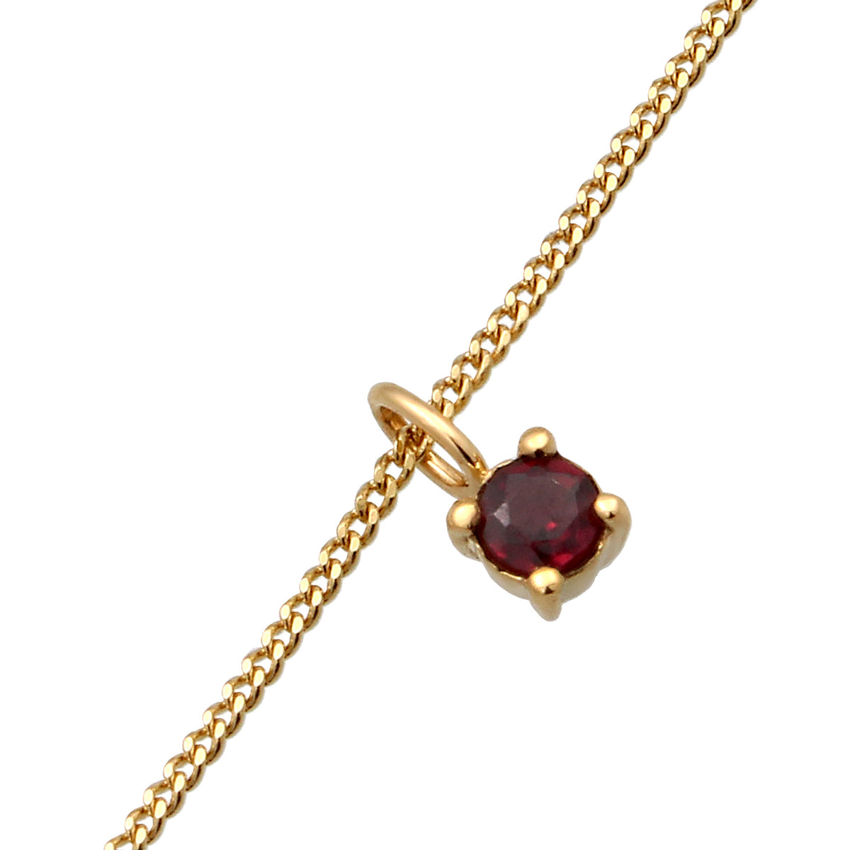 Gold - Elli | Halskette Choker | Granat (Dunkelrot) | 925 Sterling Silber vergoldet