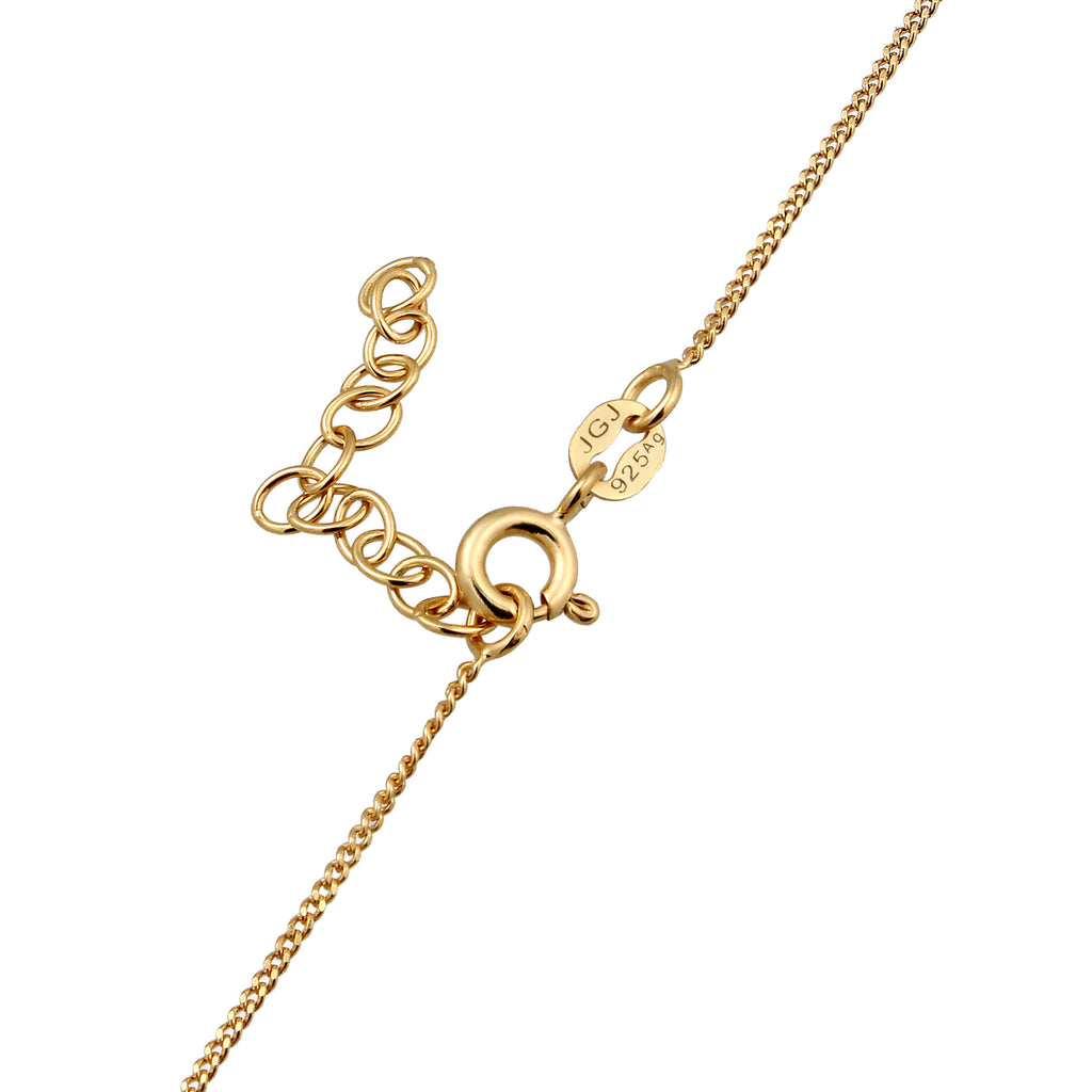 Gold - Elli | Halskette Choker | Granat (Dunkelrot) | 925 Sterling Silber vergoldet