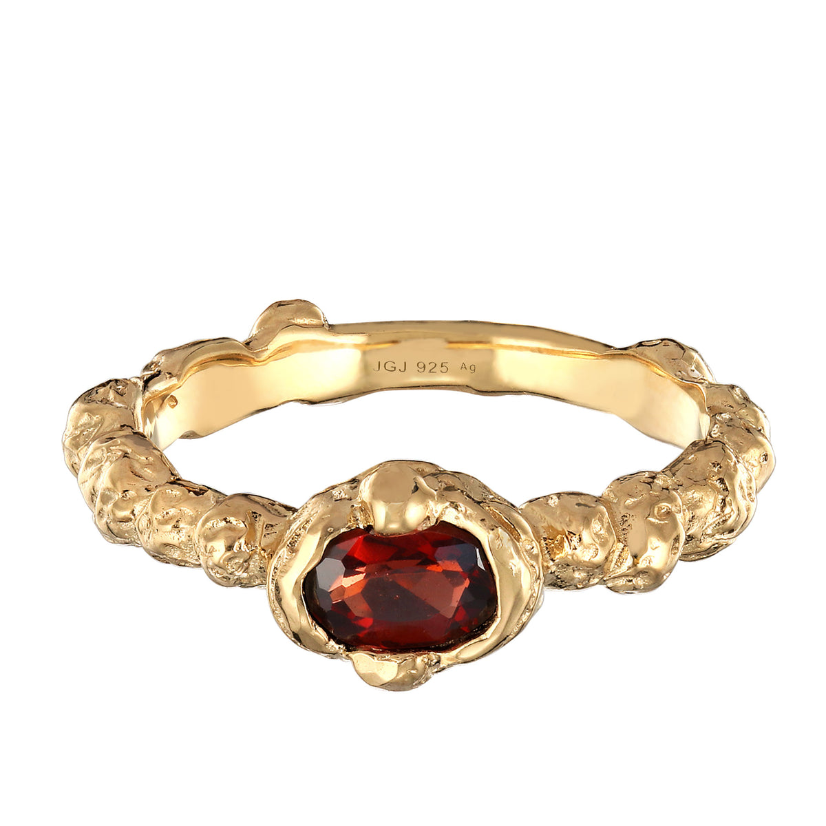 Dunkelrot - Elli | Ring | Granat (Dunkelrot) | 925 Sterling Silber vergoldet