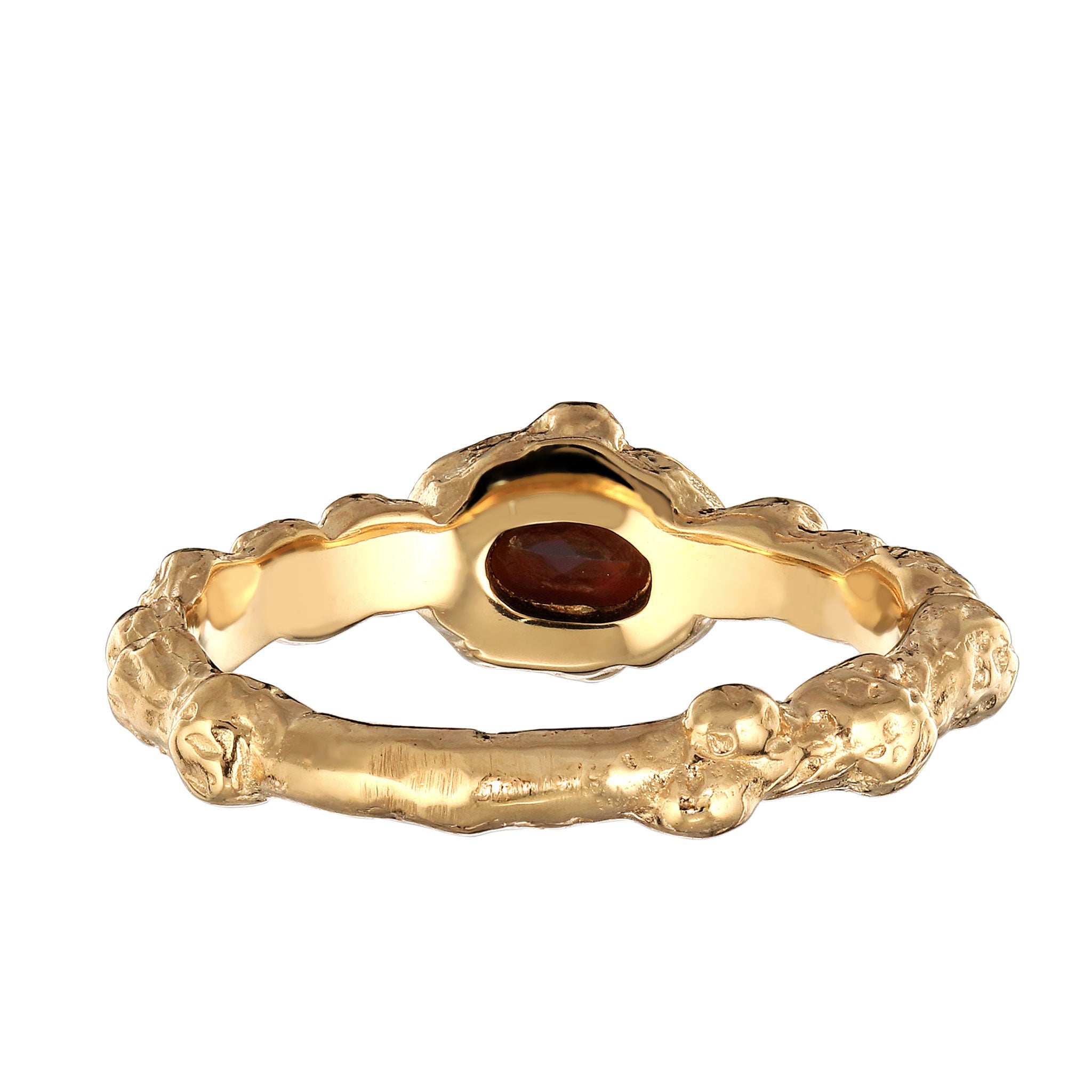 Gold - Elli | Ring | Granat (Dunkelrot) | 925 Sterling Silber vergoldet