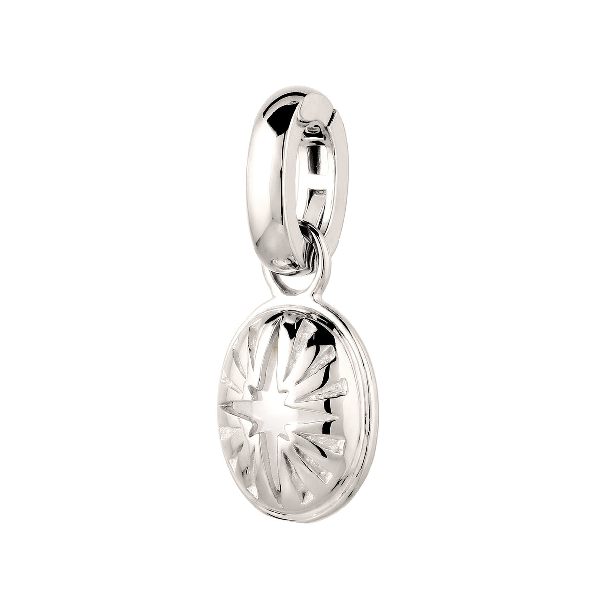 Silber - Elli | Charm Stern-Motiv | Mondstein (Weiß) | 925 Sterling Silber