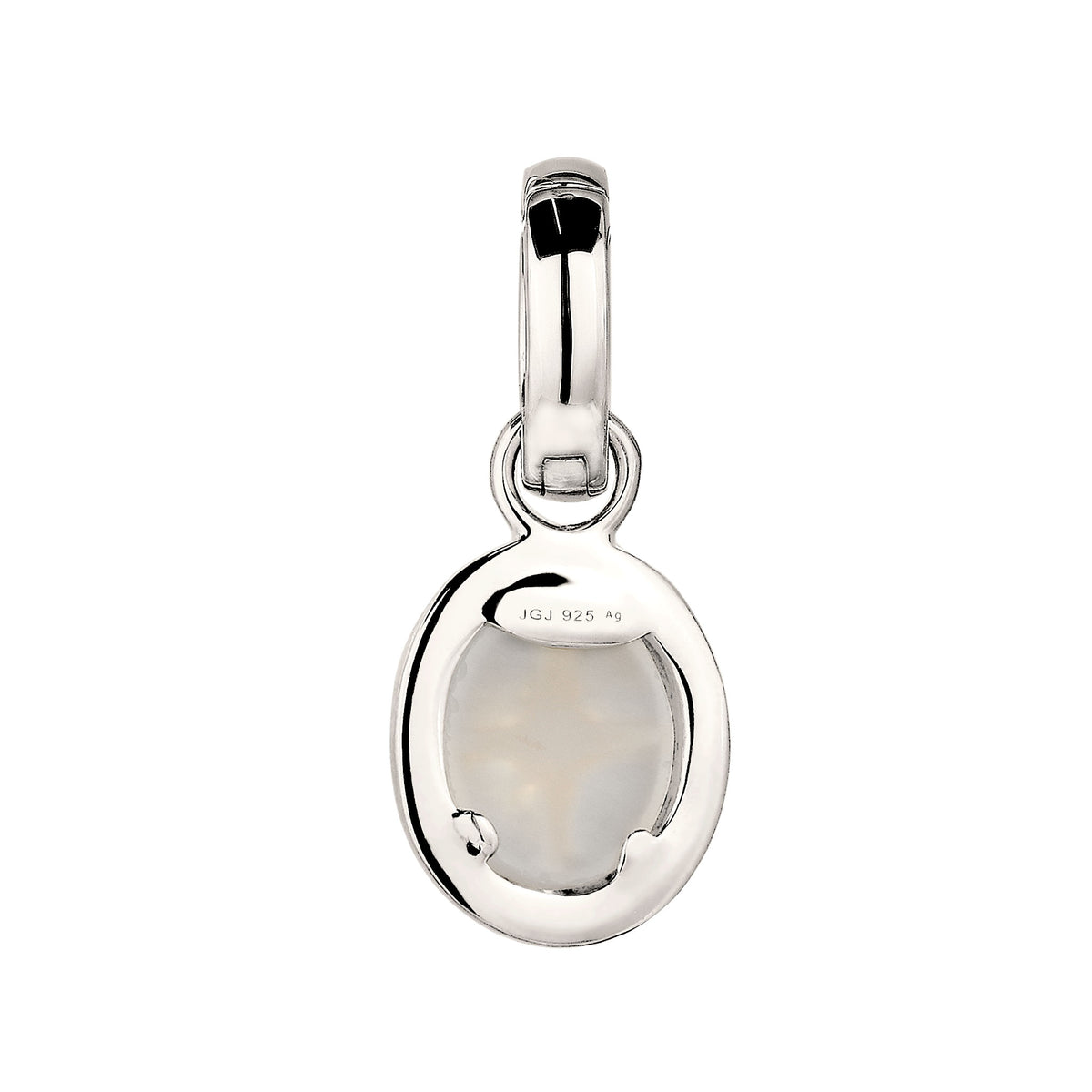 Silber - Elli | Charm Stern-Motiv | Mondstein (Weiß) | 925 Sterling Silber