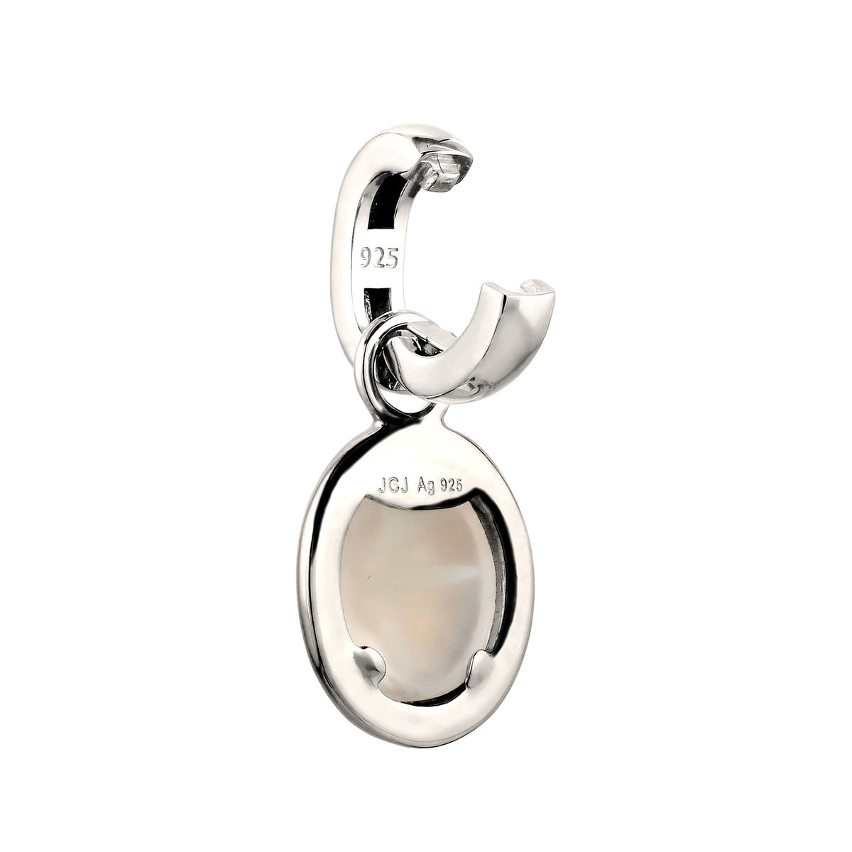 Silber - Elli | Charm Stern-Motiv | Mondstein (Weiß) | 925 Sterling Silber