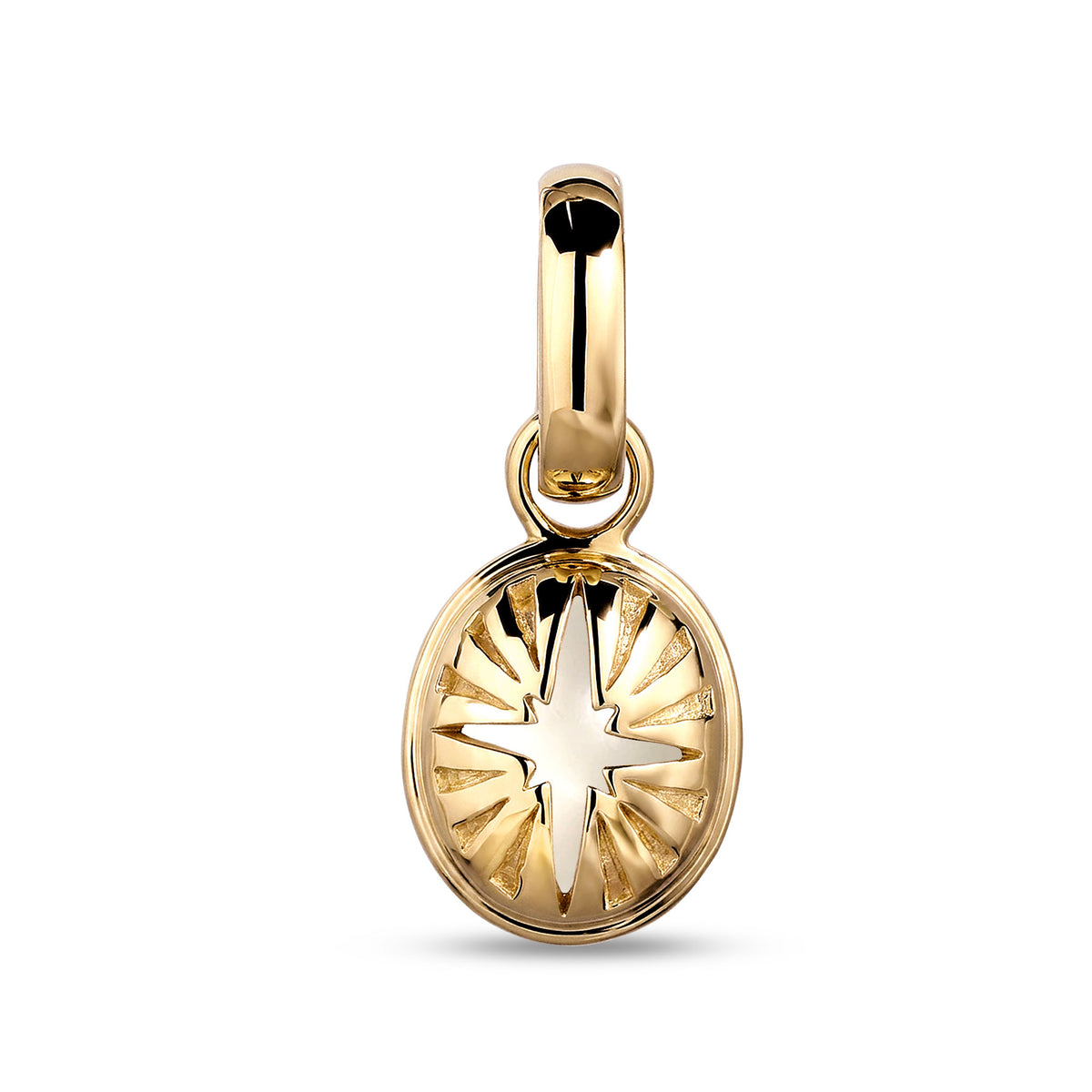 Gold - Elli | Charm Stern-Motiv | Mondstein (Weiß) | 925 Sterling Silber vergoldet