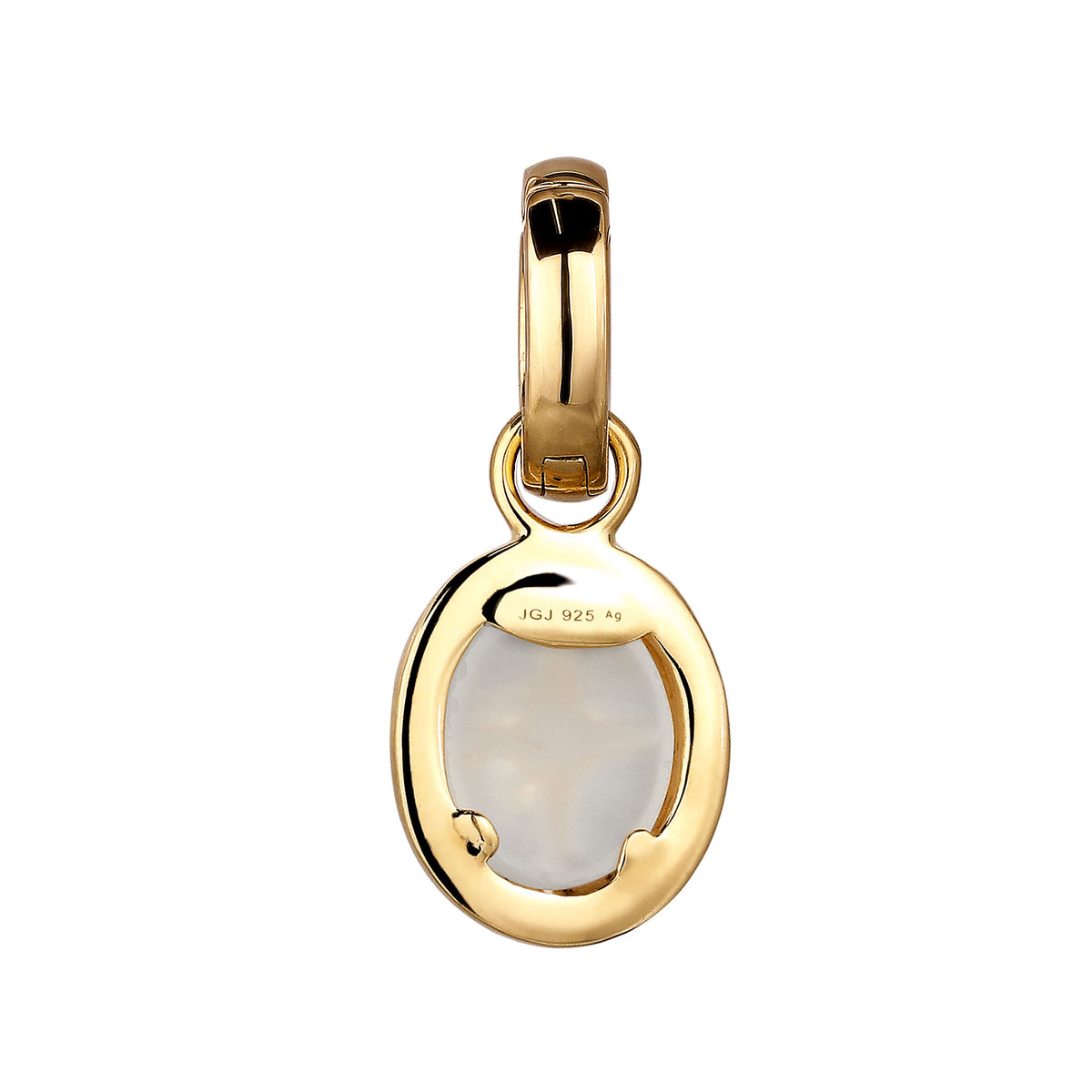 Gold - Elli | Charm Stern-Motiv | Mondstein (Weiß) | 925 Sterling Silber vergoldet