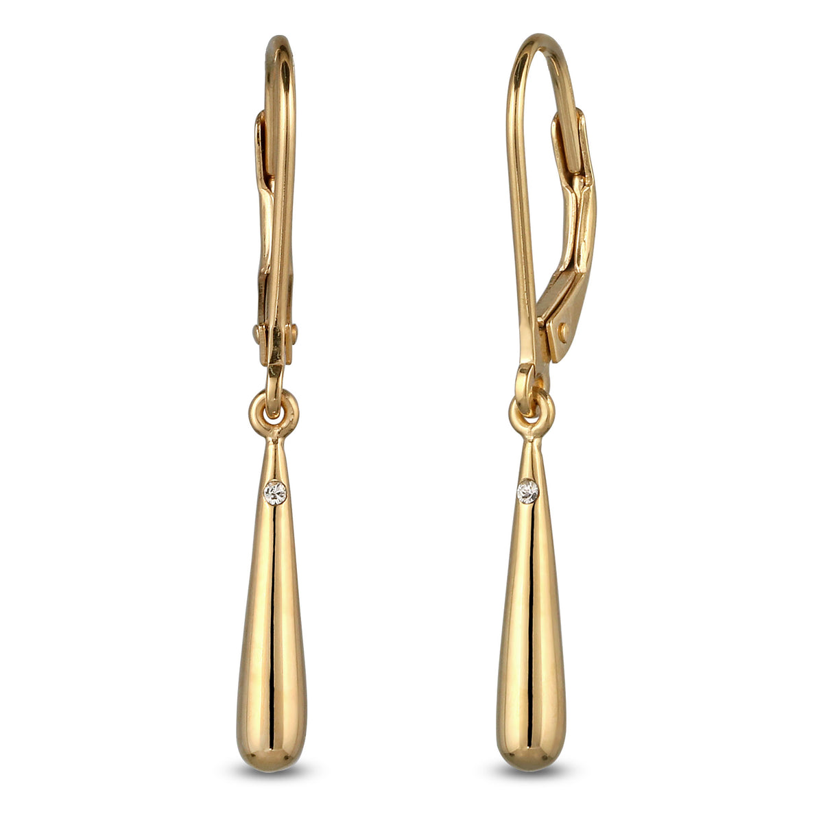Gold - Elli | Ohrhänger Tropfen | Swarovski Kristalle | 925 Sterling Silber vergoldet
