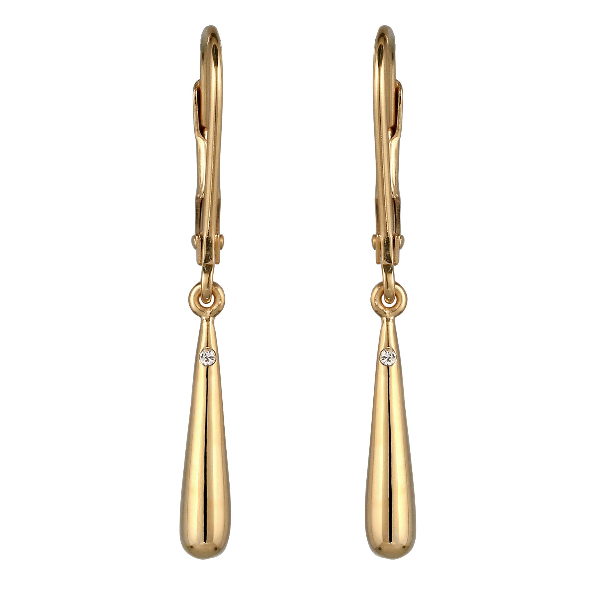 Gold - Elli | Ohrhänger Tropfen | Swarovski Kristalle | 925 Sterling Silber vergoldet