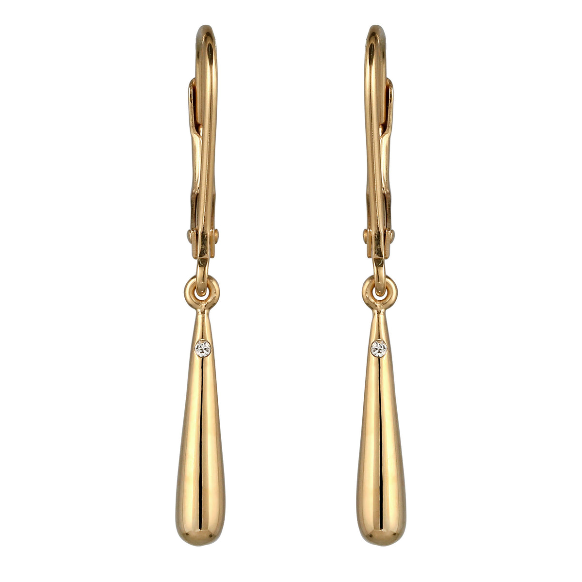 Gold - Elli | Ohrhänger Tropfen | Swarovski Kristalle | 925 Sterling Silber vergoldet