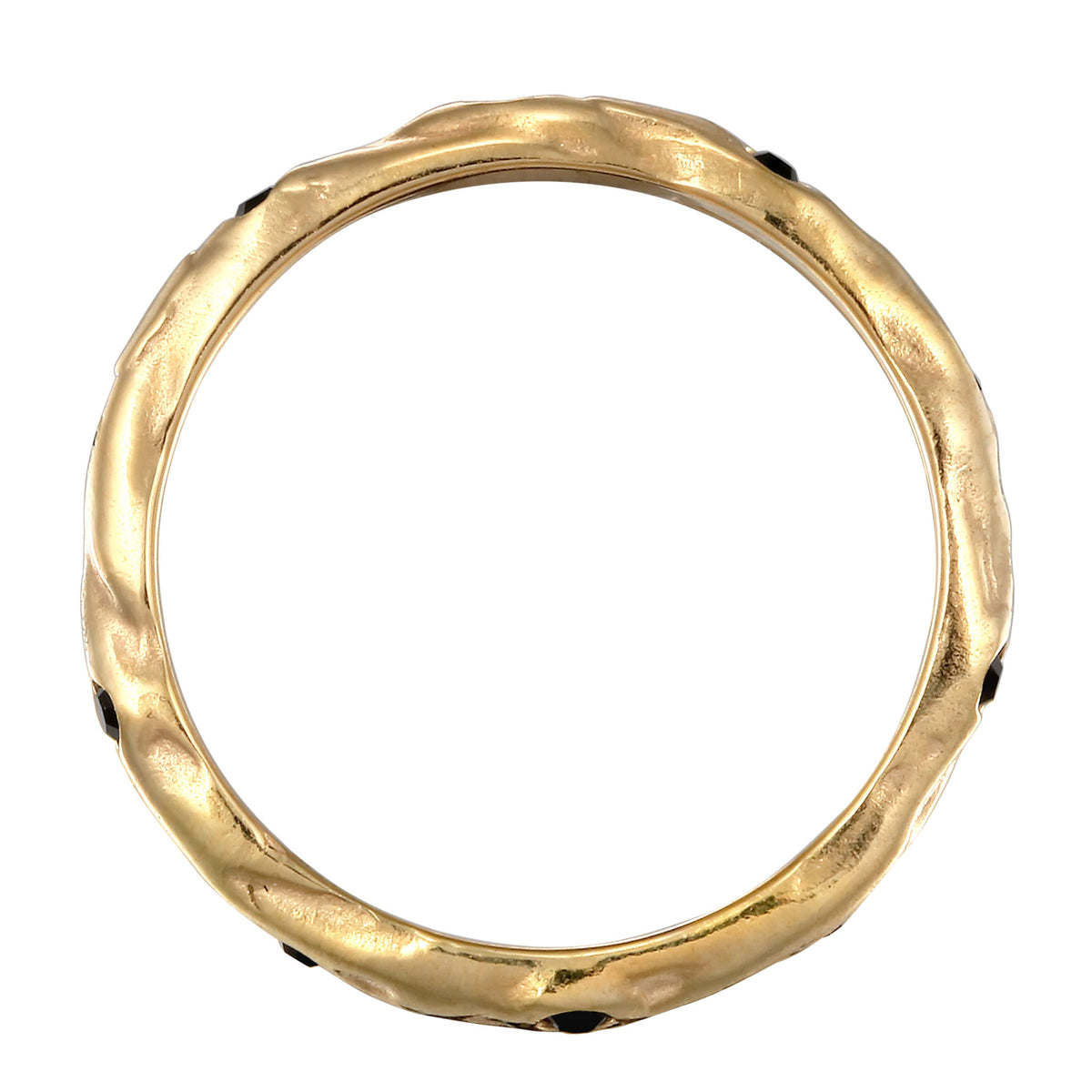 Gold - Elli | Ring | Swarovski® Kristalle (Schwarz) | 925 Sterling Silber vergoldet