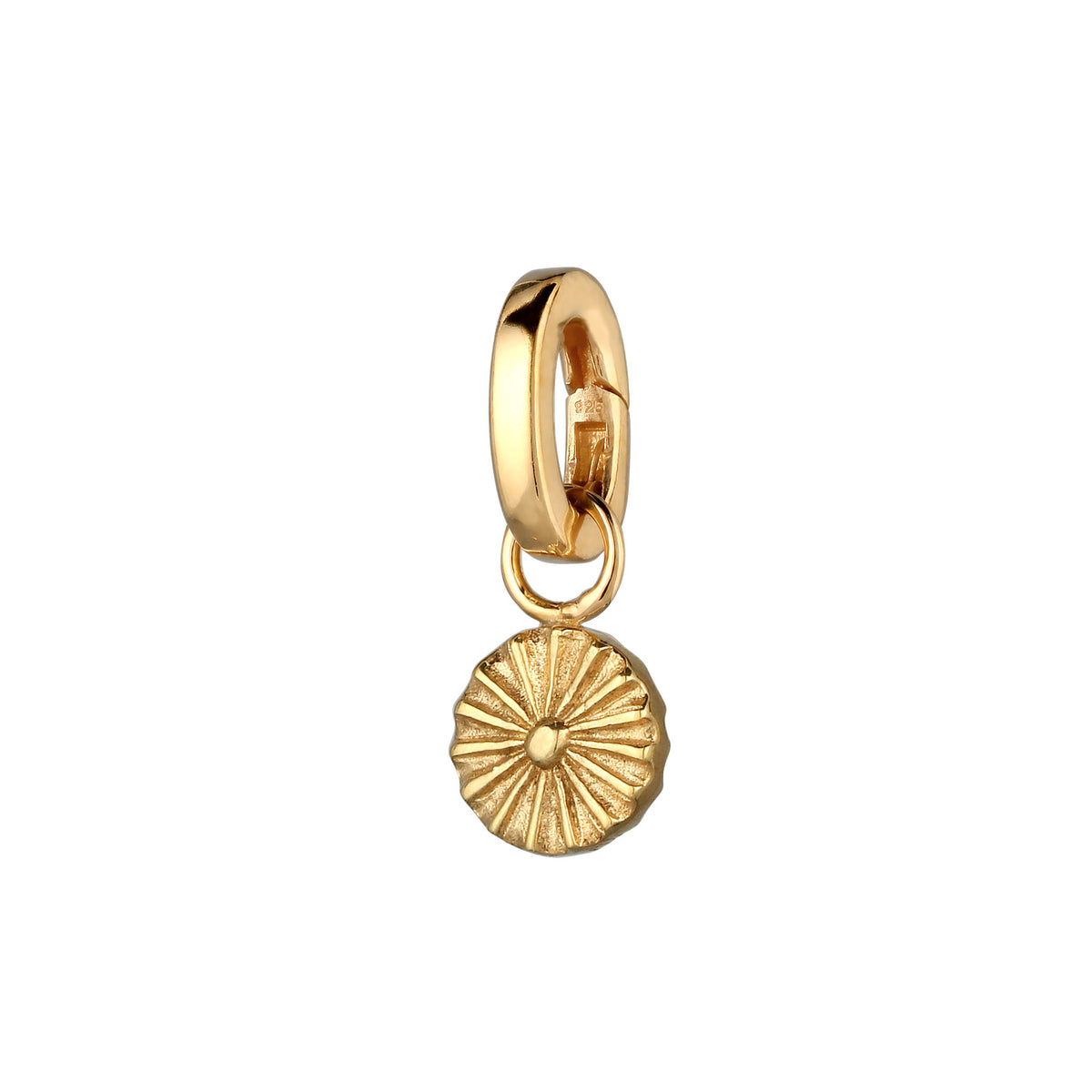 Gold - Elli | Charm Ornament Sonne | 925 Sterling Silber vergoldet