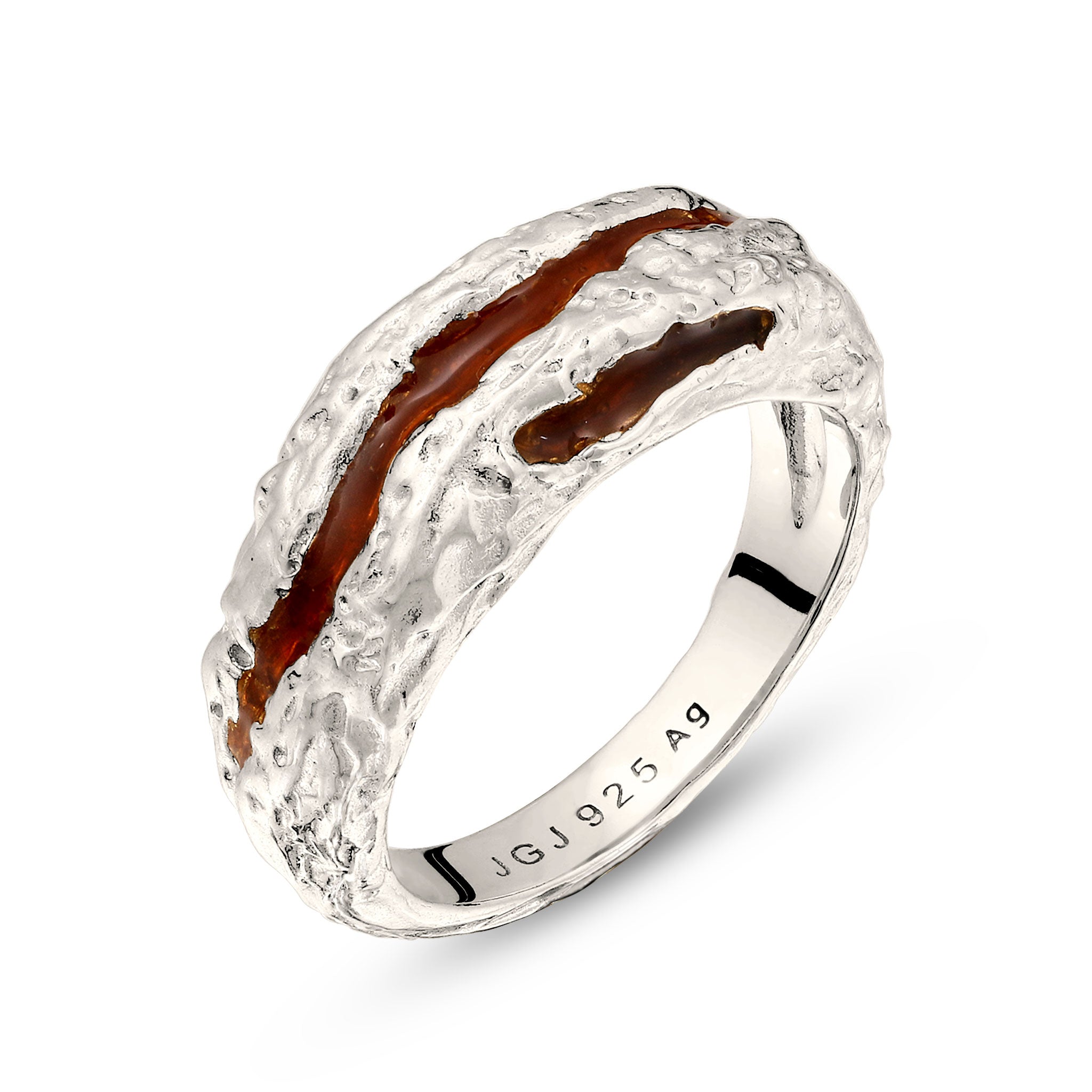 Silber - Elli | Ring Organic Enamel Gelb | 925 Sterling Silber