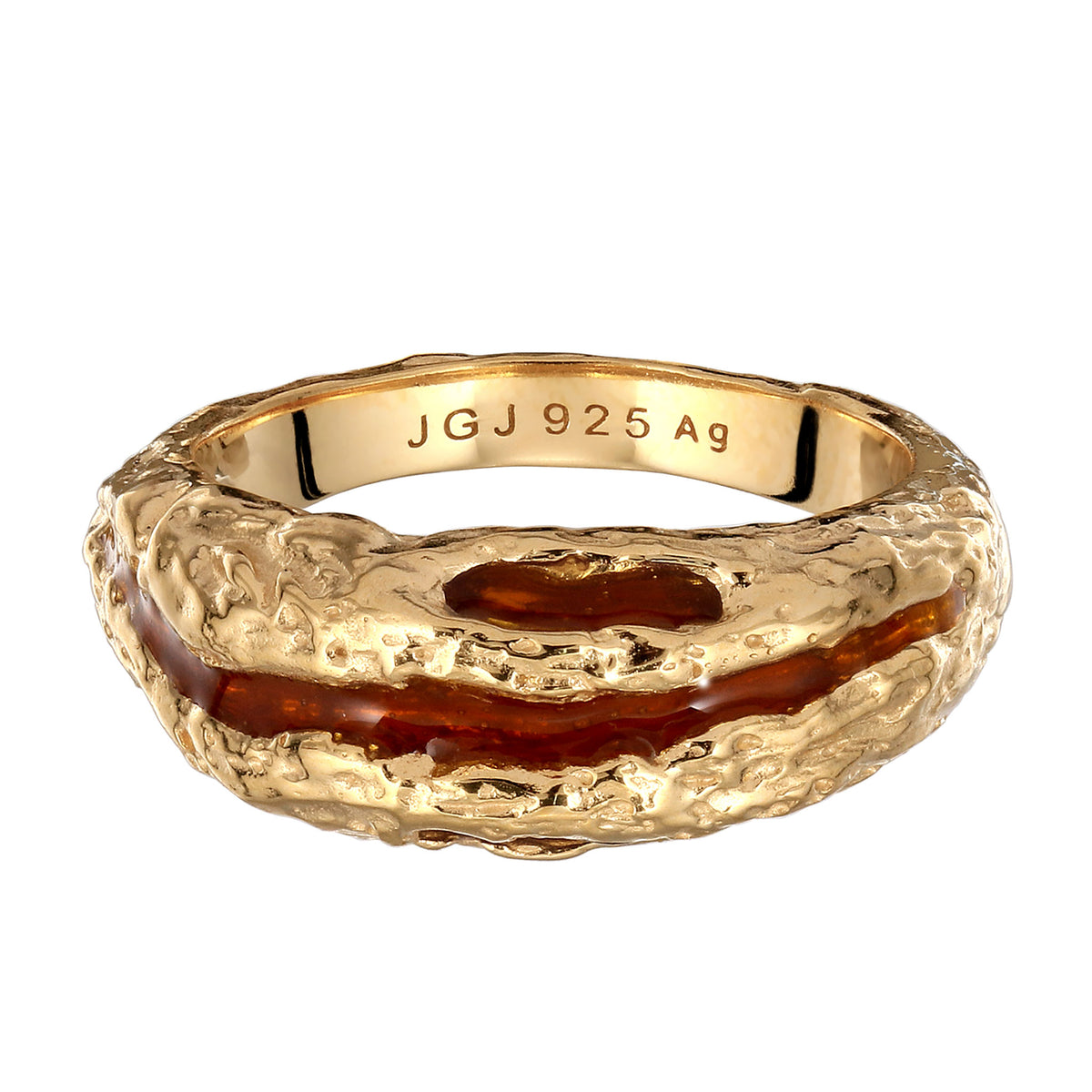 Gold - Elli | Ring Organic Enamel Gelb | 925 Sterling Silber vergoldet