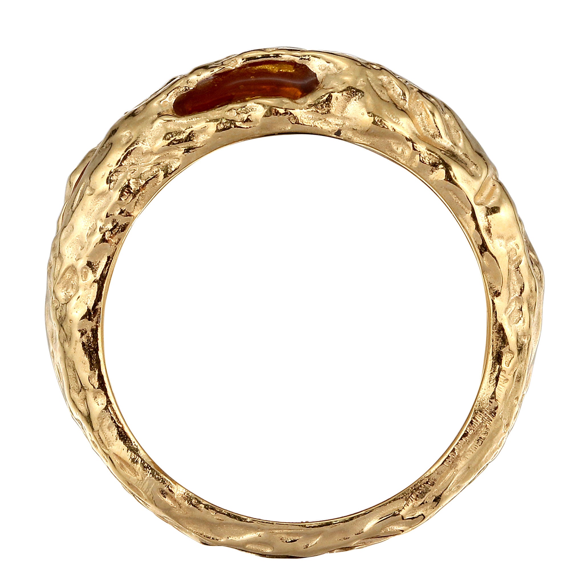 Gold - Elli | Ring Organic Enamel Gelb | 925 Sterling Silber vergoldet