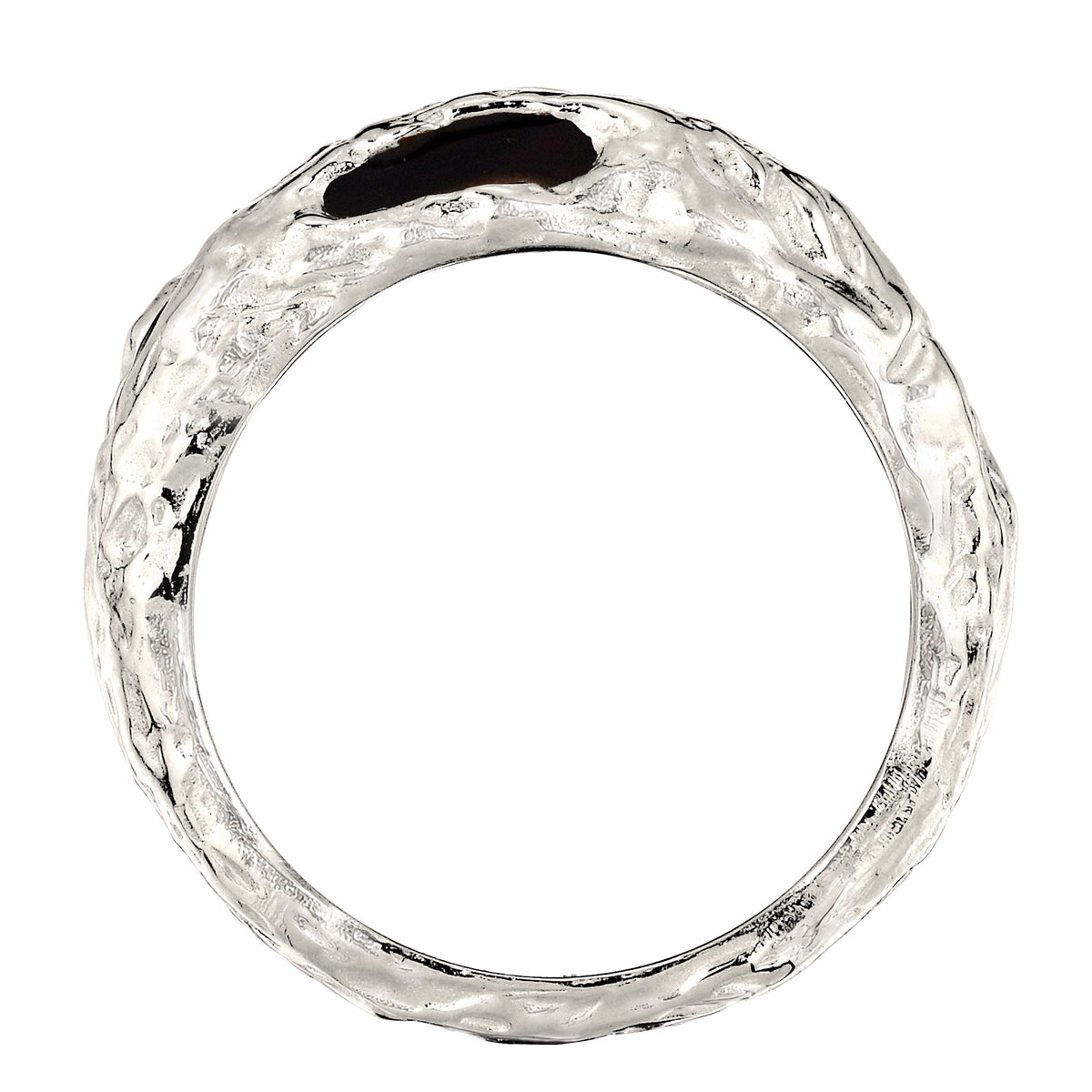 Silber - Elli | Ring Organic Enamel Schwarz | 925 Sterling Silber