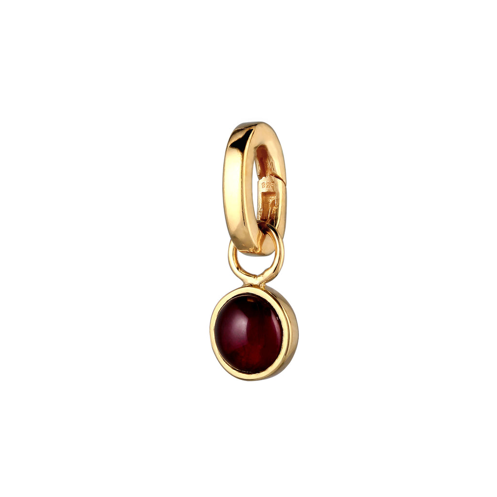 Gold - Elli | Anhänger | Granat Dunkelrot | 925 Sterling Silber vergoldet