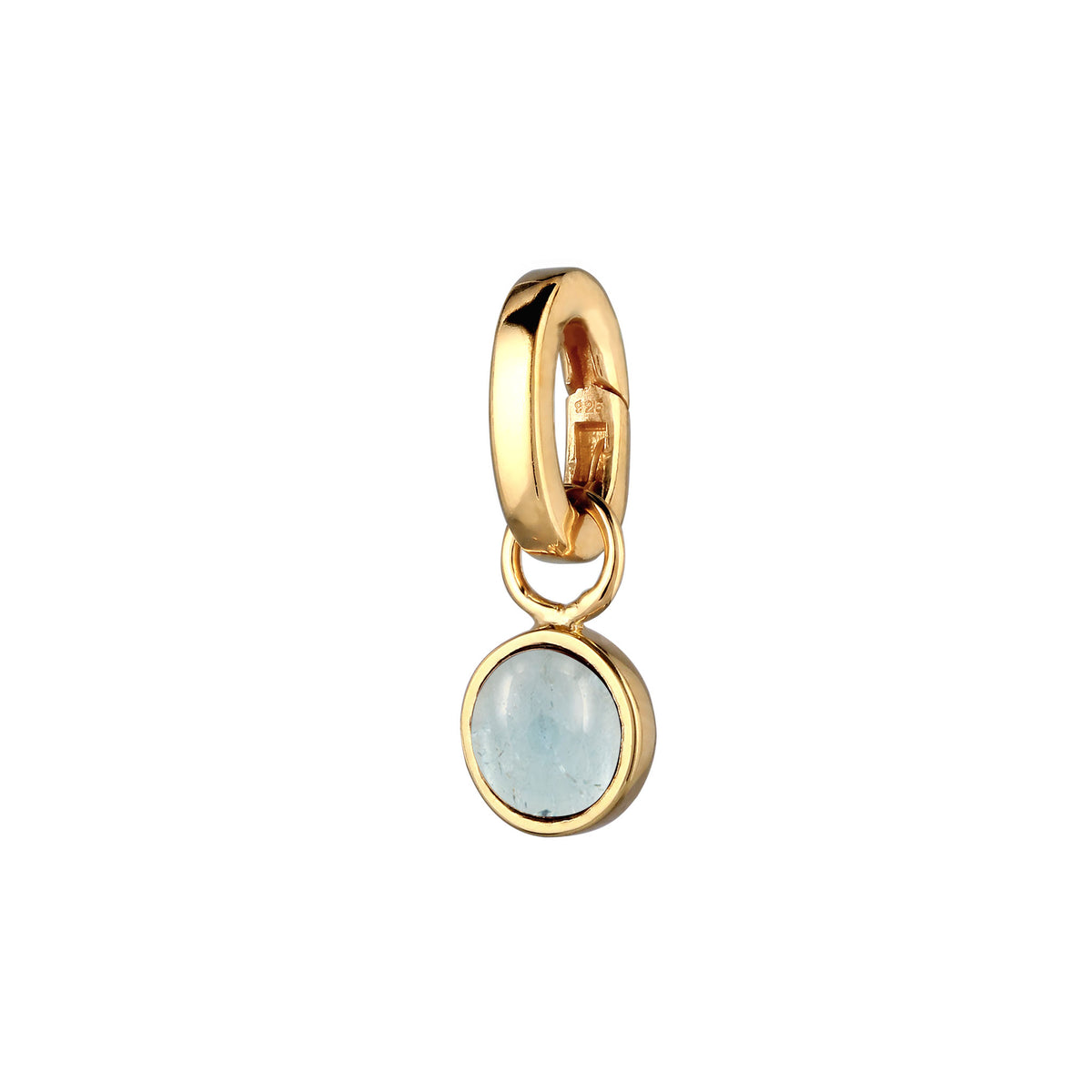 Gold - Elli | Anhänger | Aquamarin Hellblau | 925 Sterling Silber vergoldet
